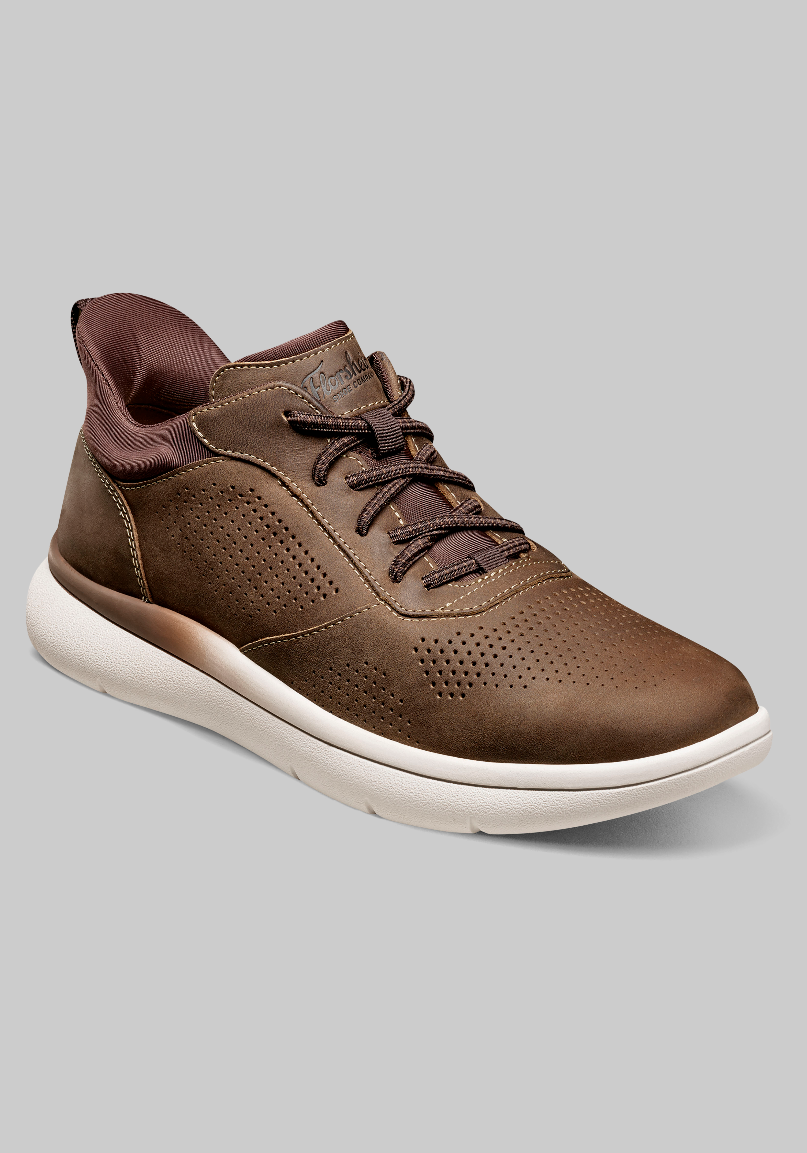 Men's Shoes, Florsheim Fleet Perforated Toe Elastic Lace Sneakers - Jos A Bank