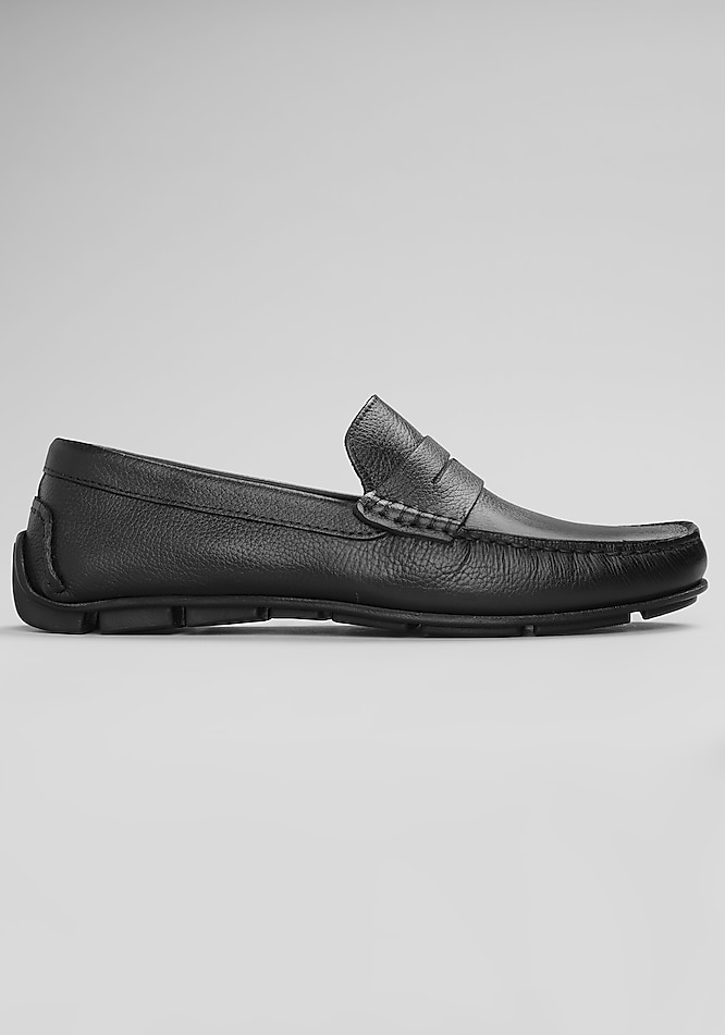 Florsheim Lake Mens 9D Black Leather Slip On Moc Toe Loafers Shoes Florsheim ISlip On Black Leather Lake Moc Toe Dress Shoes  main image 4