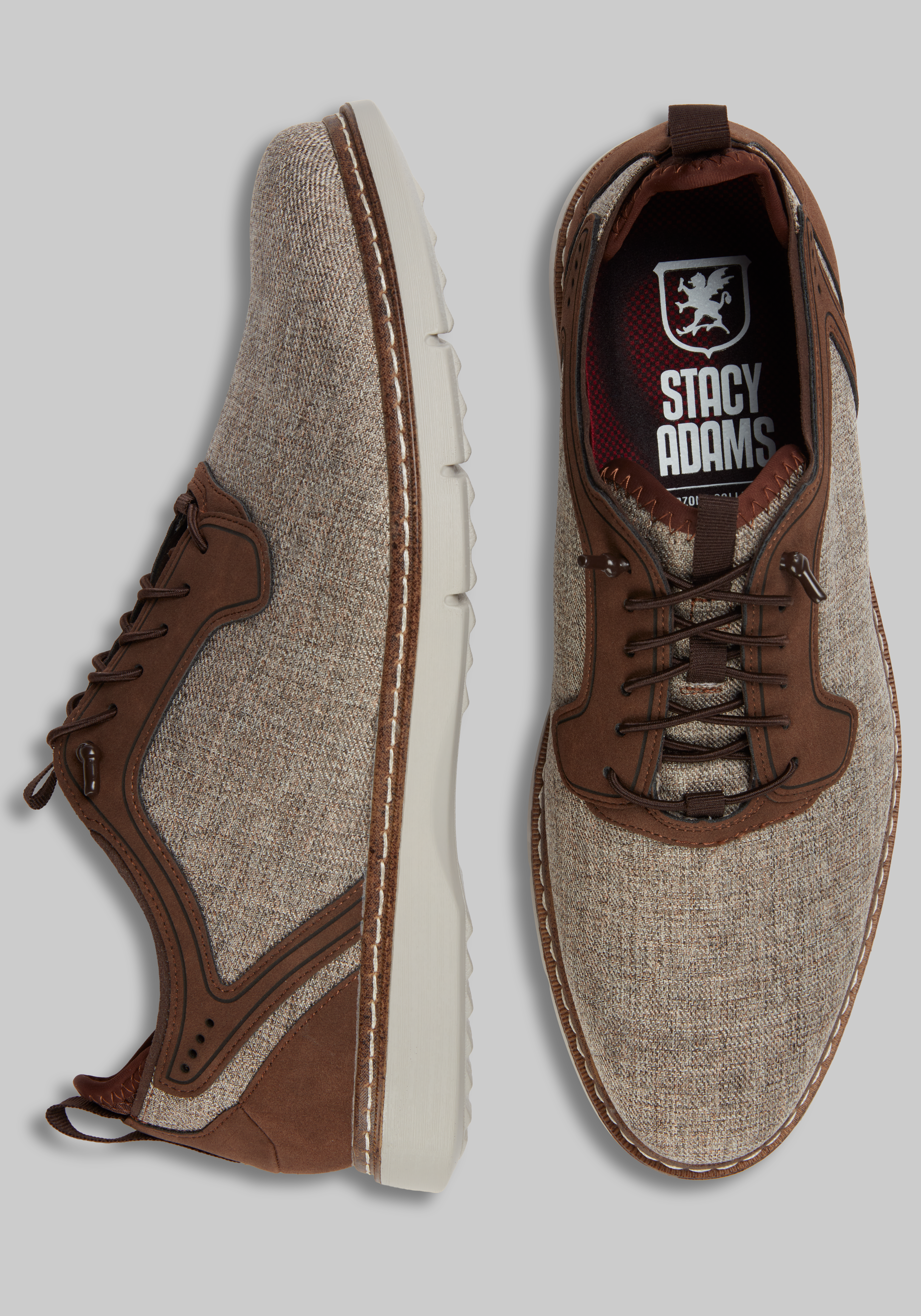 Stacy Adams Scanlan Plain Toe Elastic Lace-Up Shoes