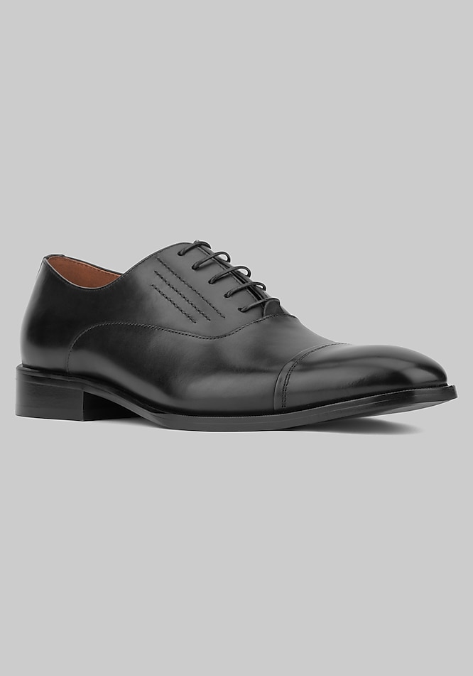 Vintage Foundry Pence Oxford Dress Shoes in Navy Blue Leather  Classic Cap Toe Mens Lace-Up Dress Shoe, Size 10 D Width