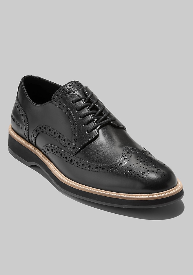 cole haan mens dress shoes Cole Haan Men's Morse Grand Wingtip Oxford Shoes - British Tan