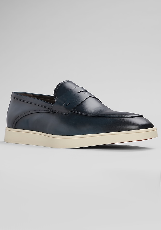 NEW BELVEDERE men\'s maurizio hybrid penny loafers in navy Belvedere Maurizio Hybrid Penny Loafers - Mens Clothing  main image 4