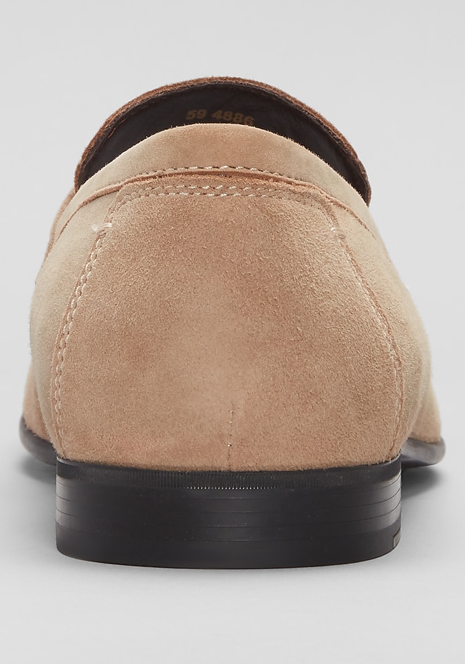 Johnston & Murphy Brown Leather and Beige Canvas Penny Loafers Johnston & Murphy Men main image 3
