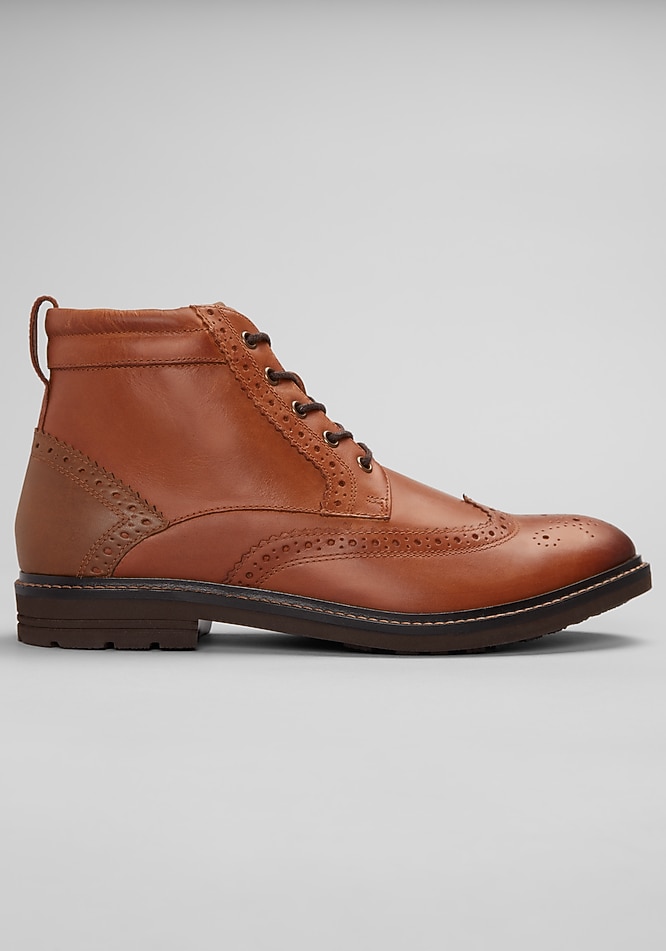 Nunn Bush Wingtip Dress Boots Mens 11 Brown Leather Lace Up Brogue Work Comfort Men main image 3