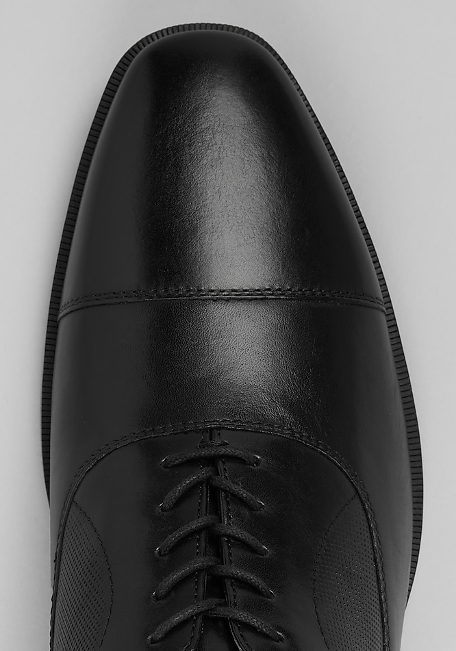 Johnston & Murphy Black Perforated Derbys Johnston & Murphy Upton Perforated Plain Toe Oxford (Men  main image 2