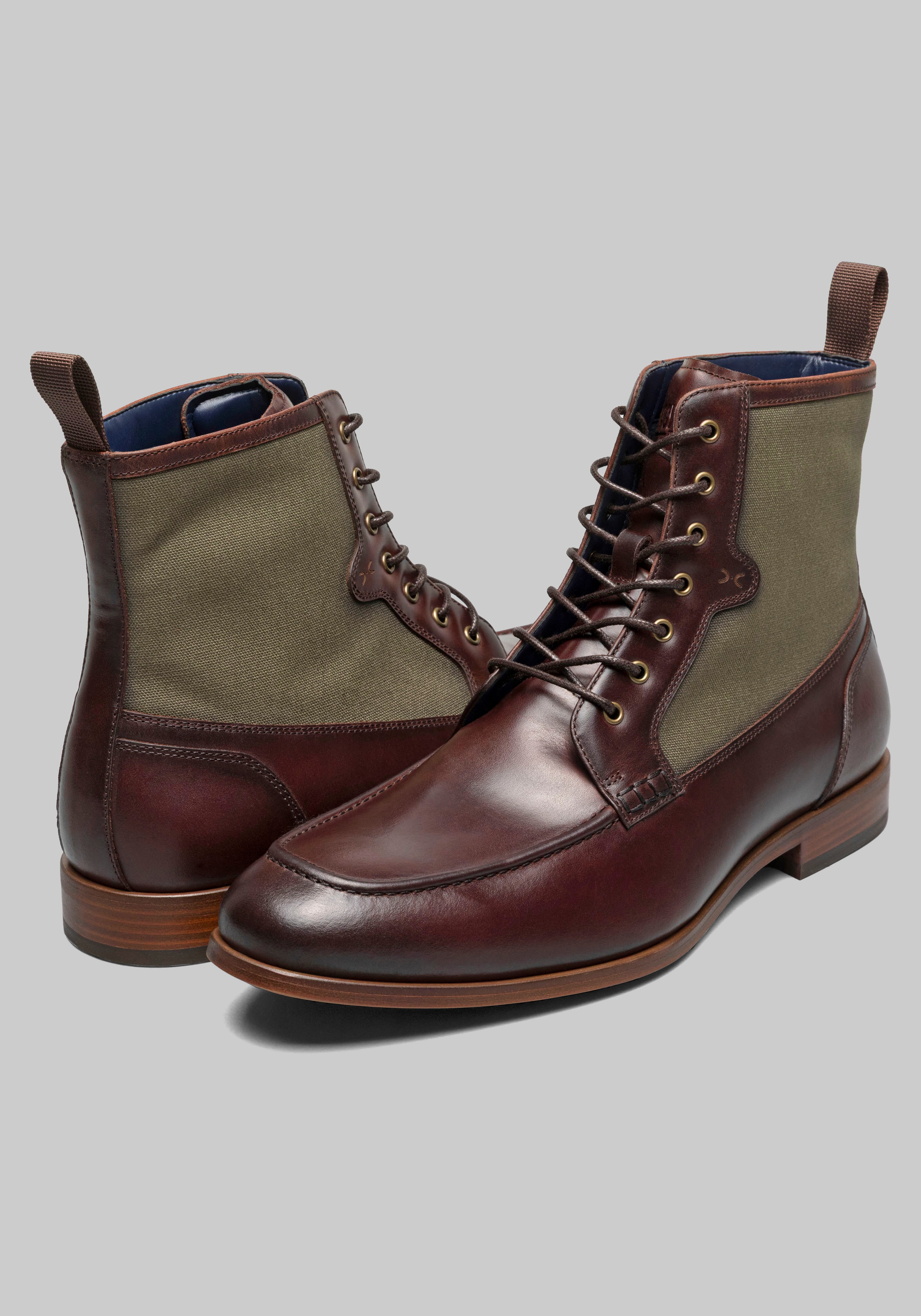 Stacy Adams Brumley Moc Toe Lace Up Boots