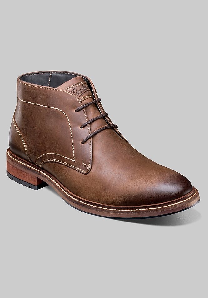Florsheim Men\'s Brown Leather Chukka Brogue Boots Florsheim RUCCI Wingtip Cognac Lace Up Boots main image 4