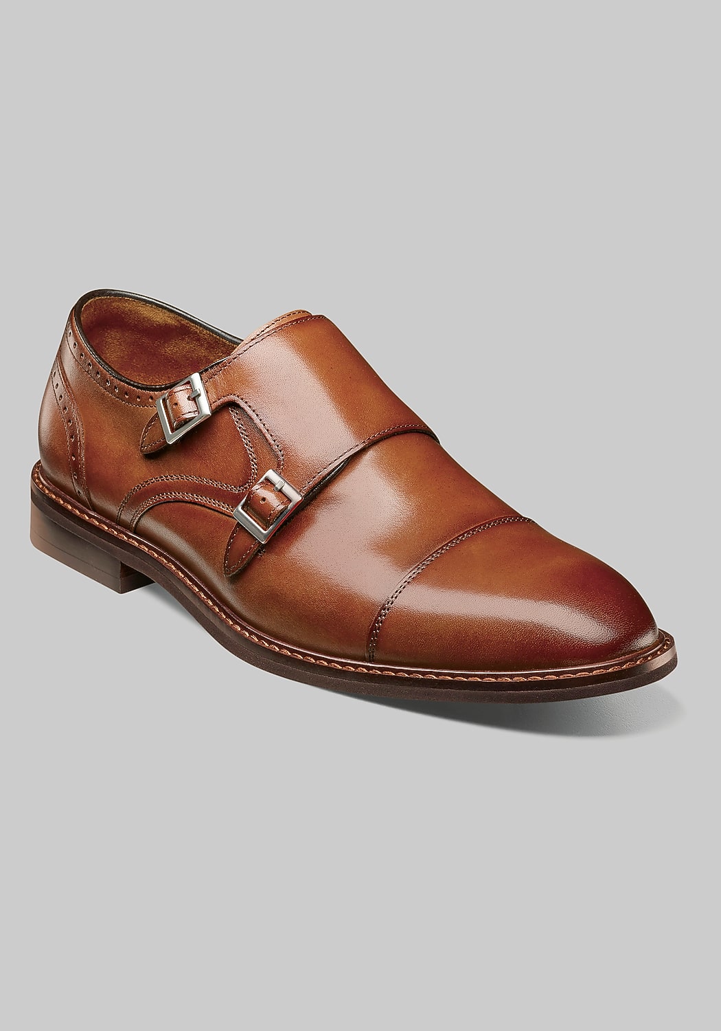 Stacy Adams Boswell Double Monk Strap Cap Toe Shoes