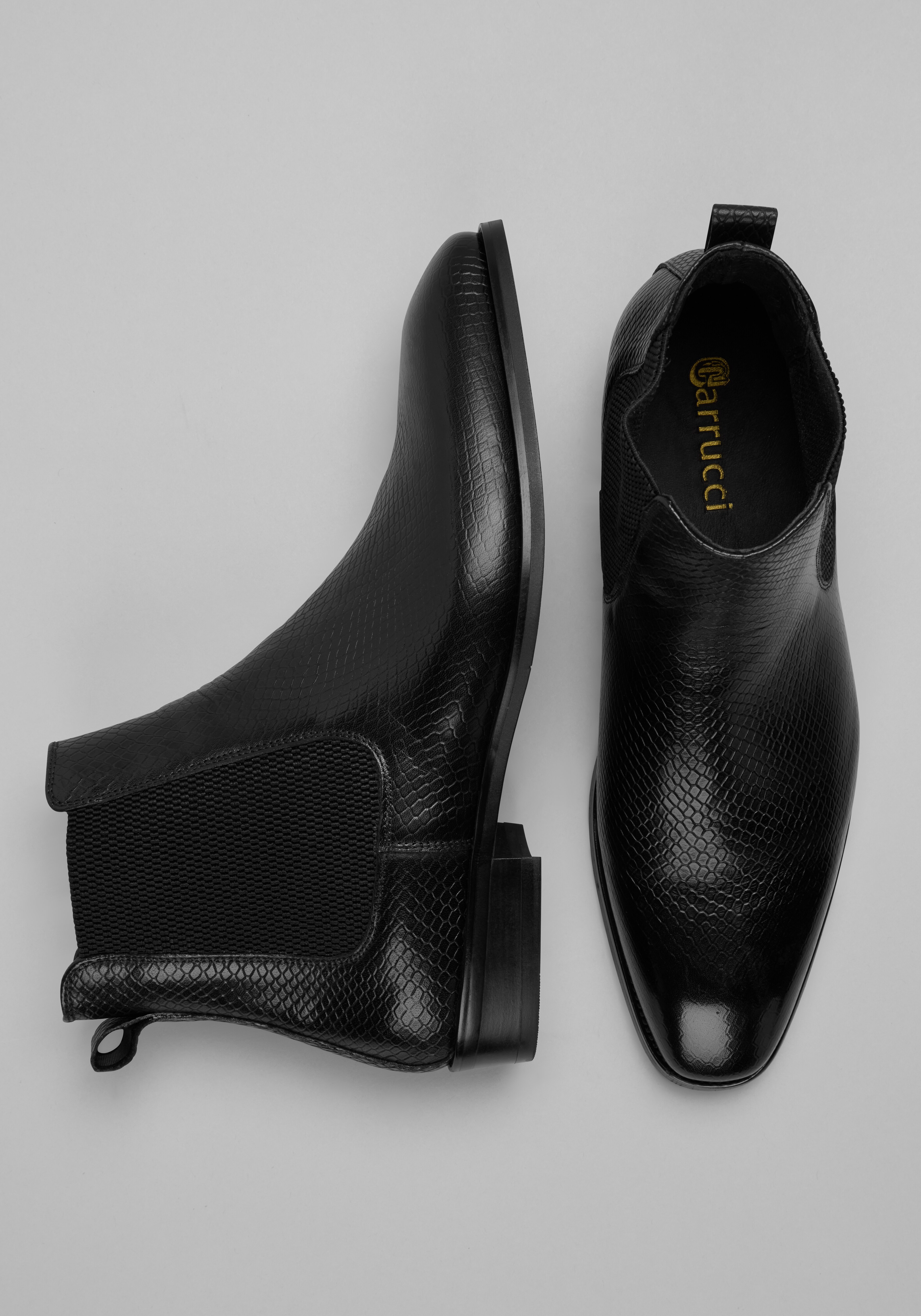 Carrucci Embossed Python Chelsea Boots
