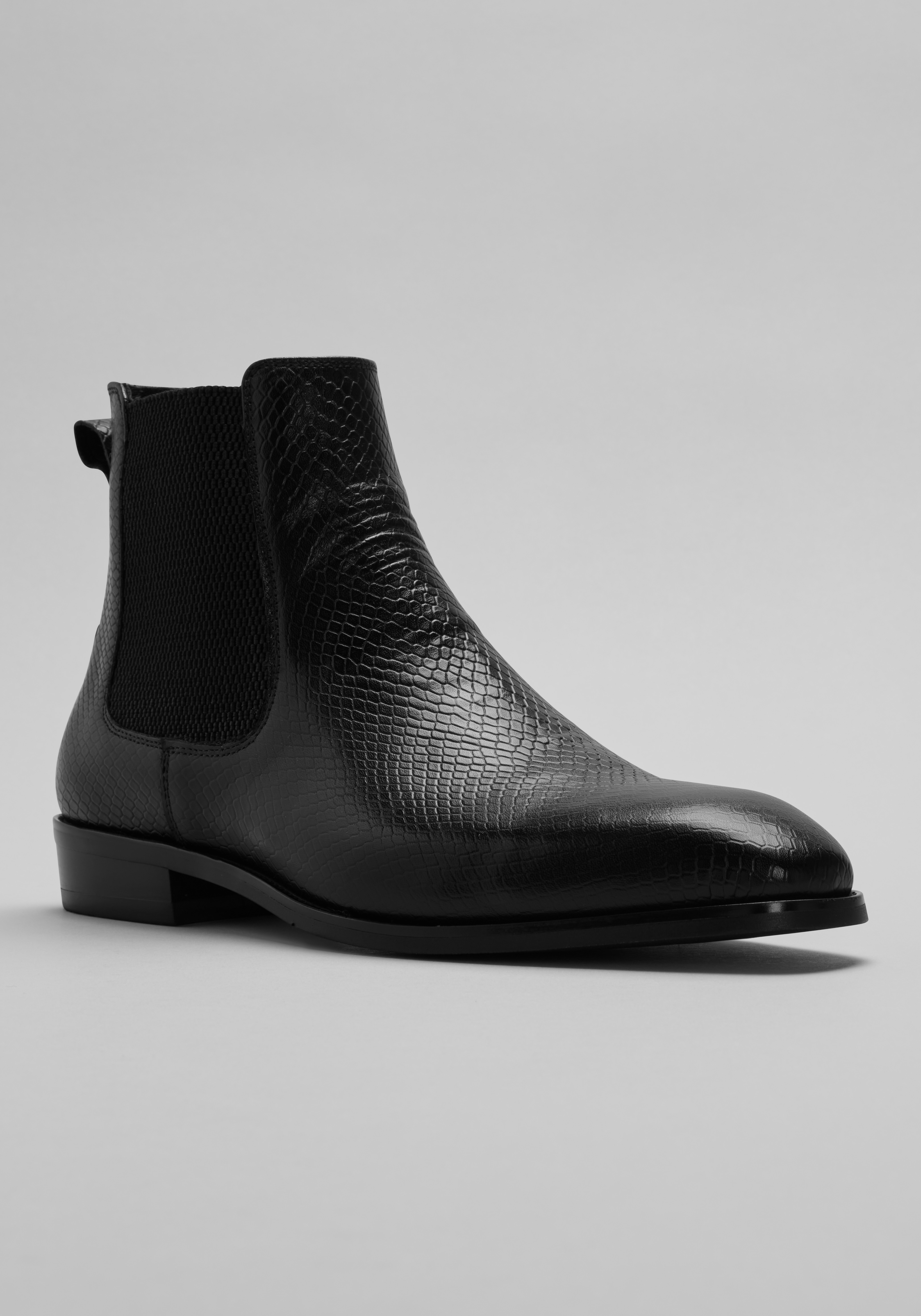 Carrucci Embossed Python Chelsea Boots