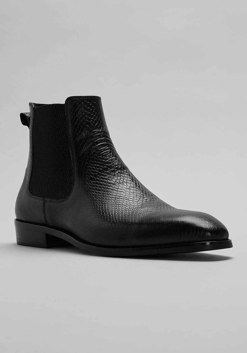 Carrucci Embossed Python Chelsea Boots