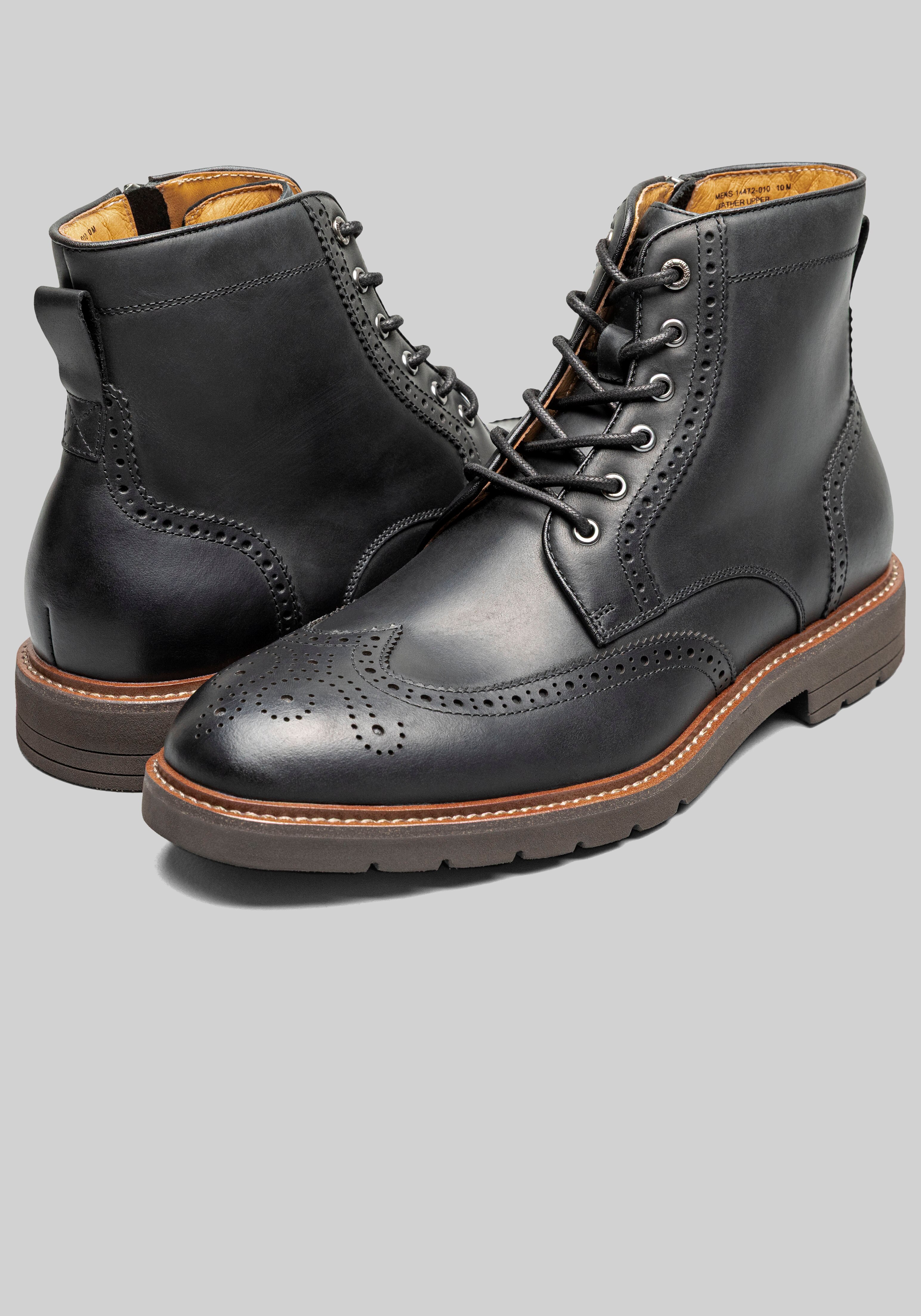 Redford Wingtip Lace Up Boots