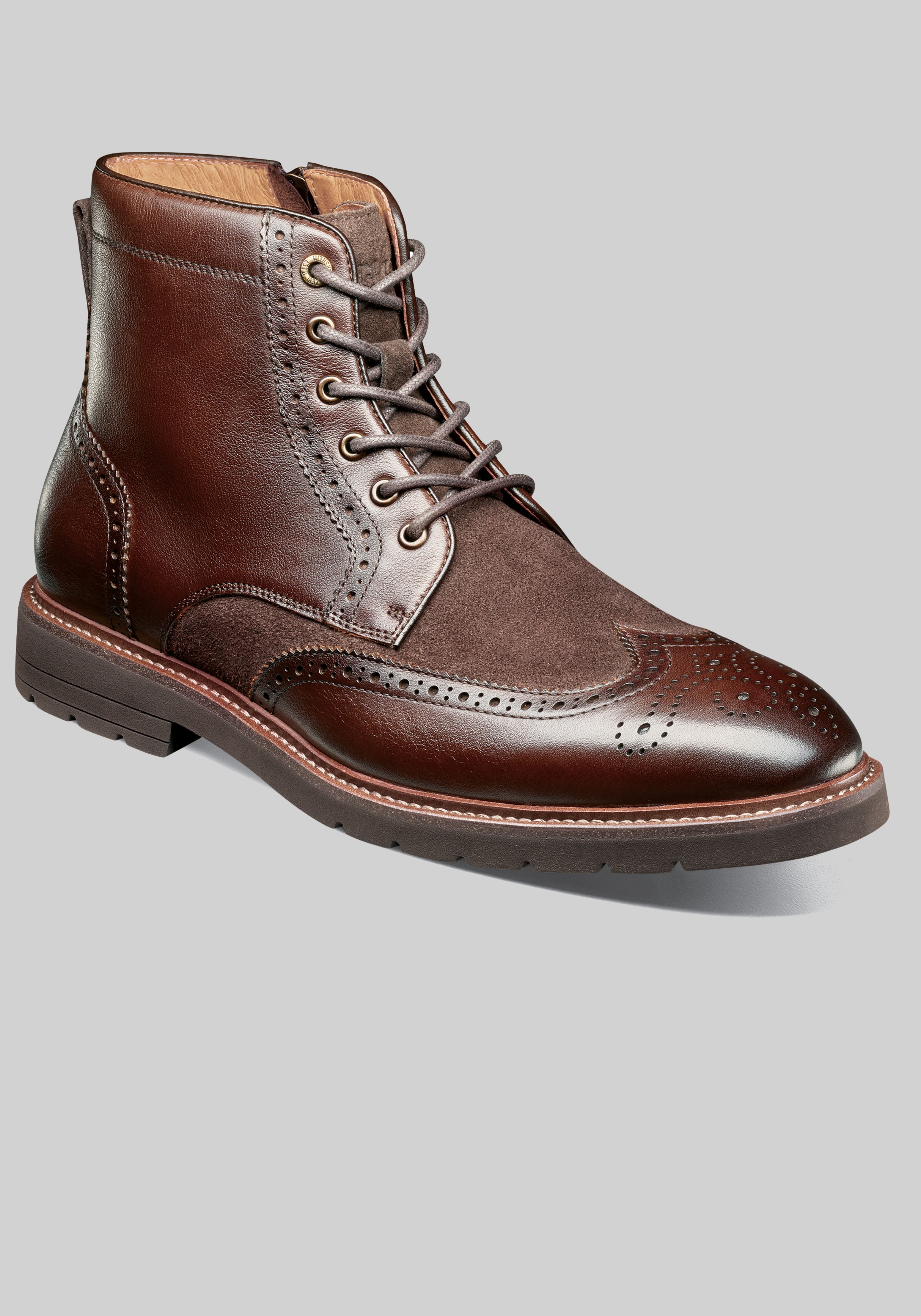 Men's Shoes, Redford Wingtip Lace Up Boots - Jos A Bank