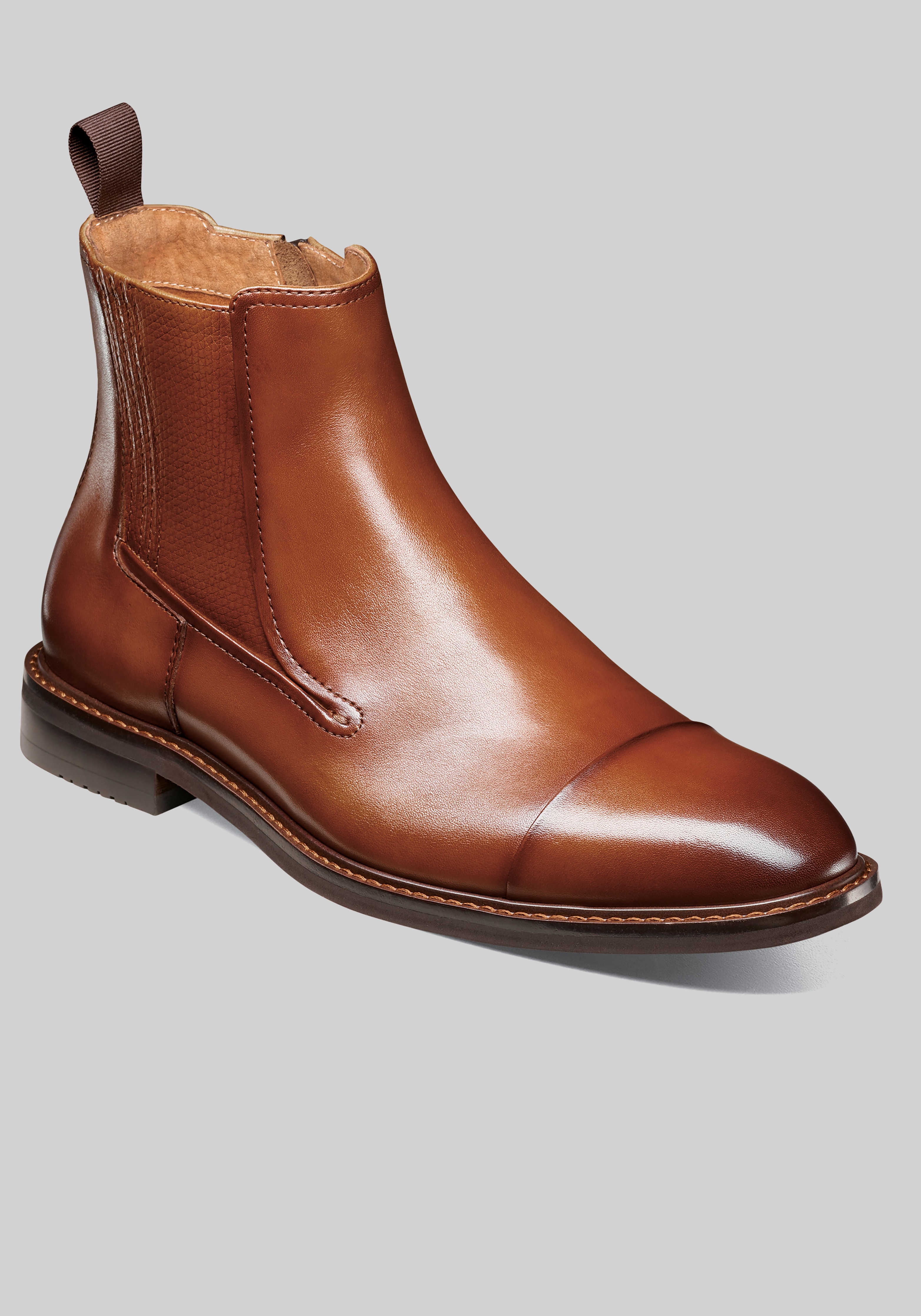Men's Shoes, Stacy Adams Berkshire Cap Toe Inside Zip Boots - Jos A Bank