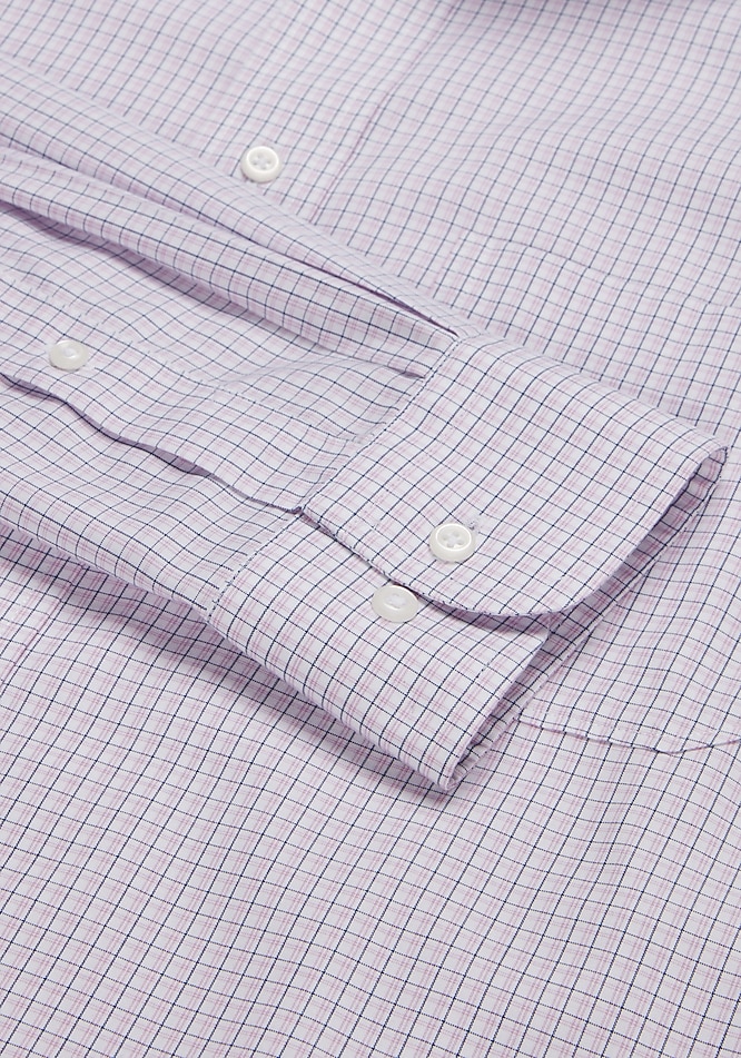 Traveler® Collection Tailored Fit Spread Collar Small Check Dress