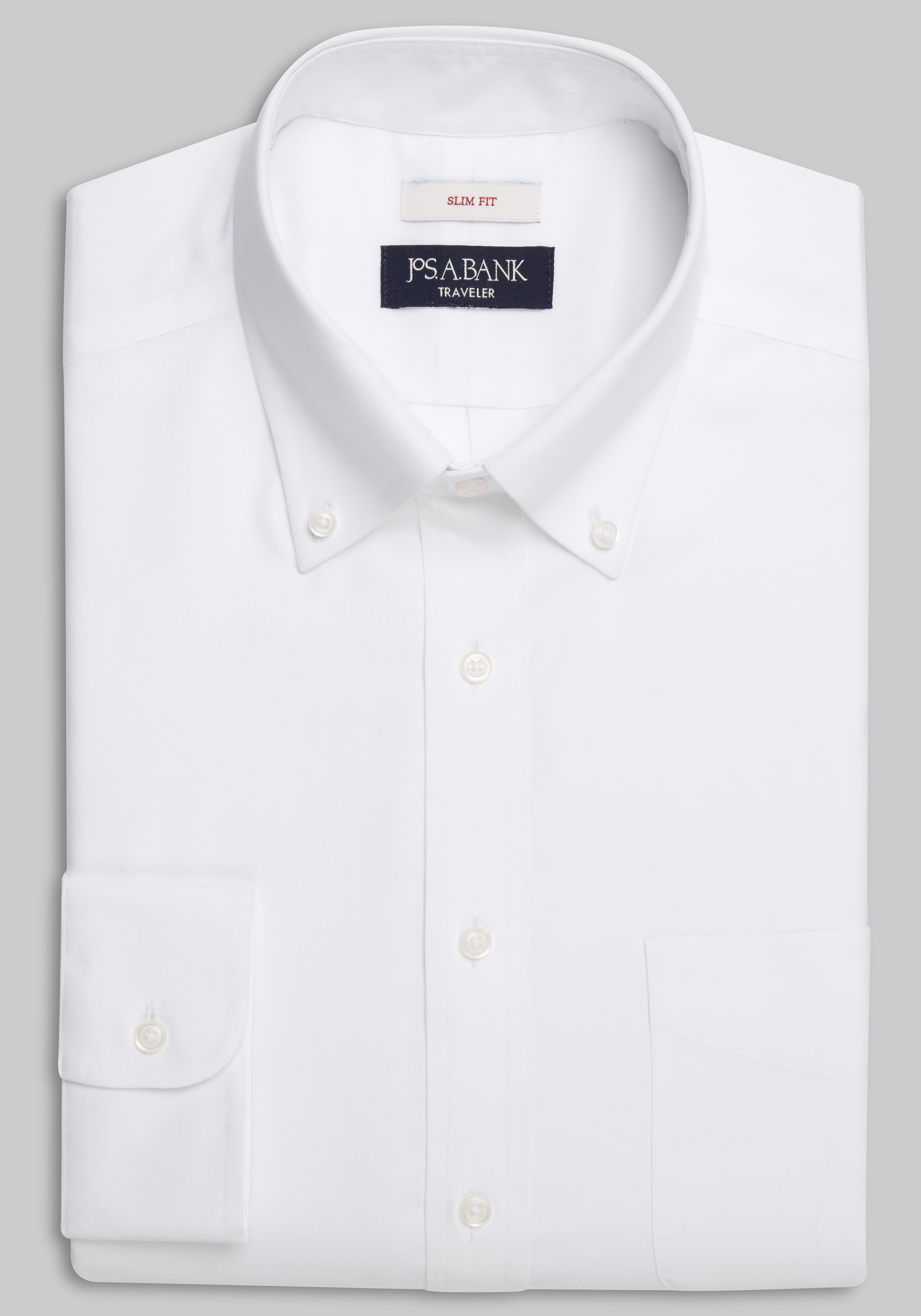 Men's New!, Traveler&reg; Collection Slim Fit Button-Down Collar Solid Dress Shirt - Big & Tall - Jos A Bank