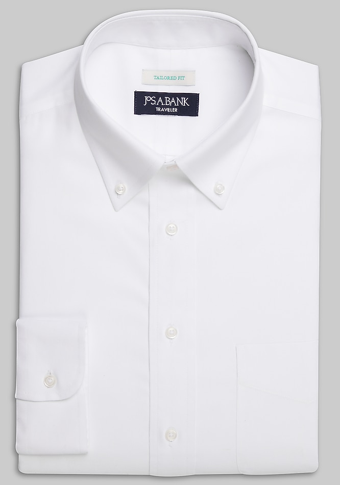 cotton dress shirts Textured Cotton Spread Collar Dress Shirt- White main image 0