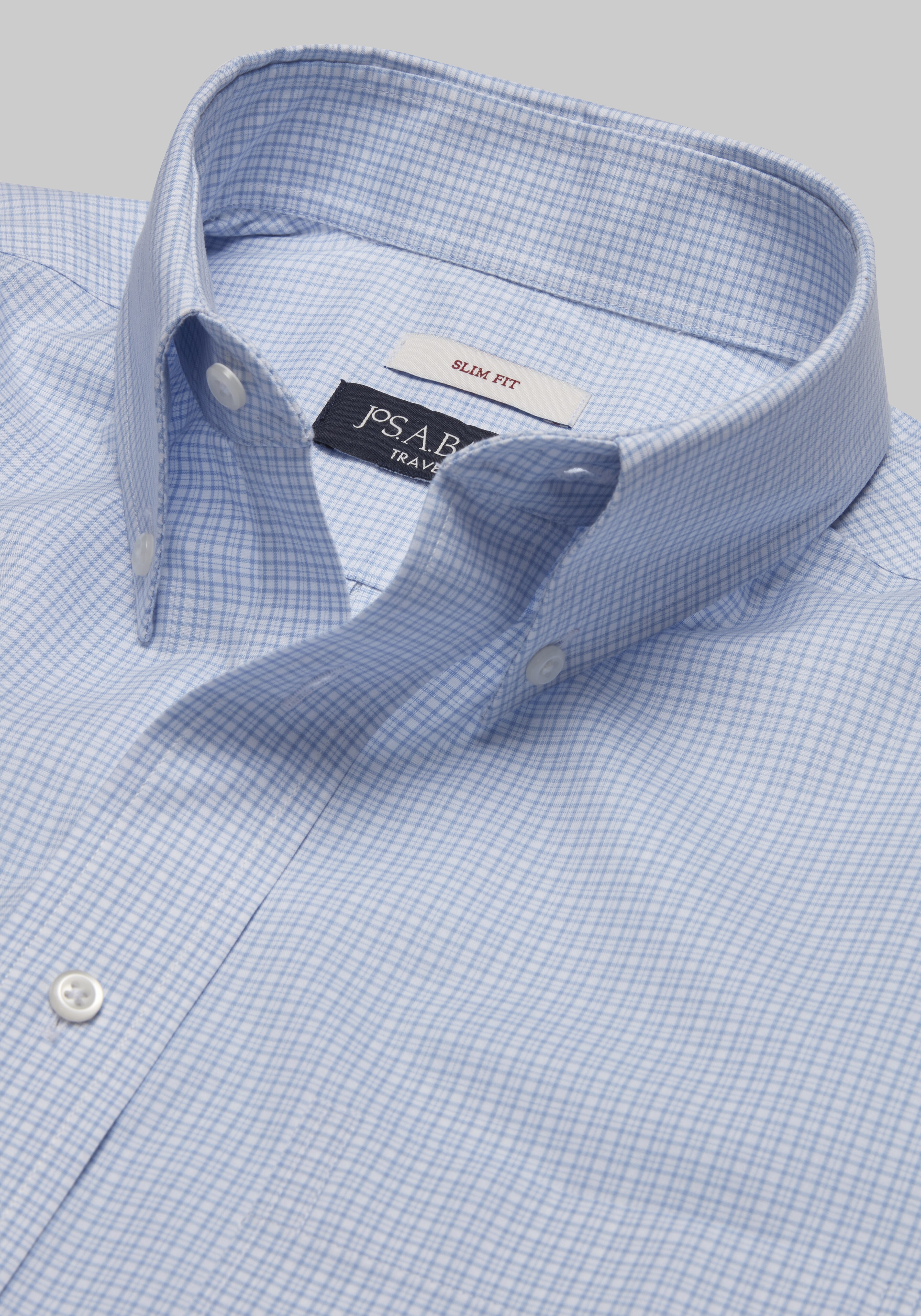 Traveler® Collection Slim Fit Button-Down Collar Check Dress Shirt