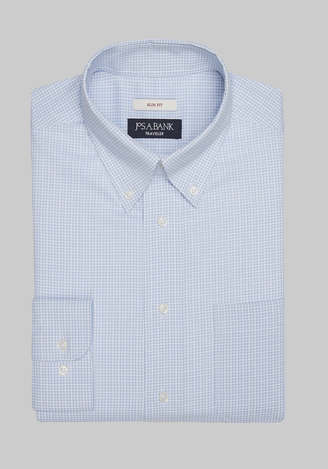 Traveler&reg; Collection Slim Fit Button-Down Collar Check Dress Shirt