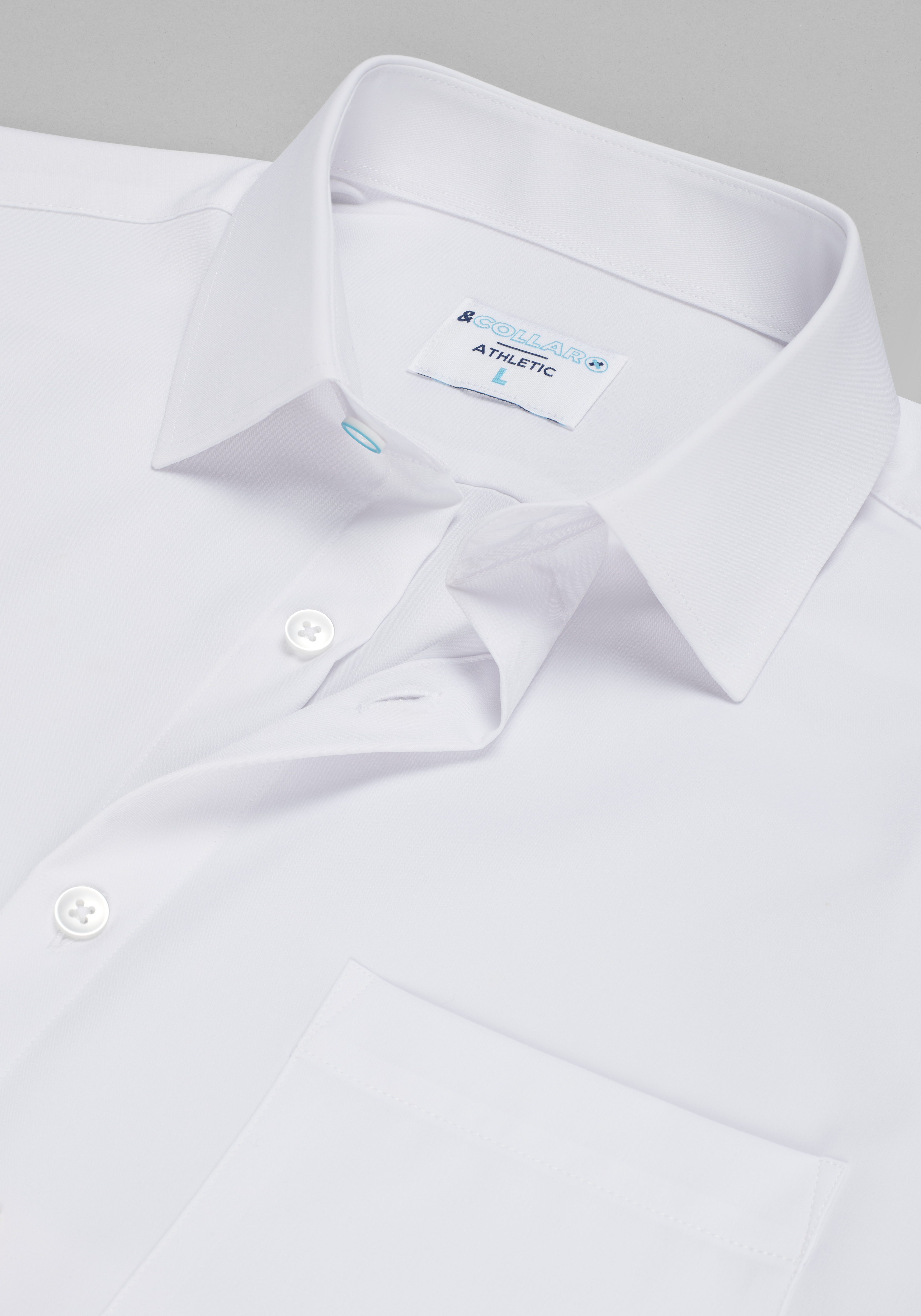 &Collar Range Athletic Fit Solid Spread Collar 3D Stretchy Dress Shirt