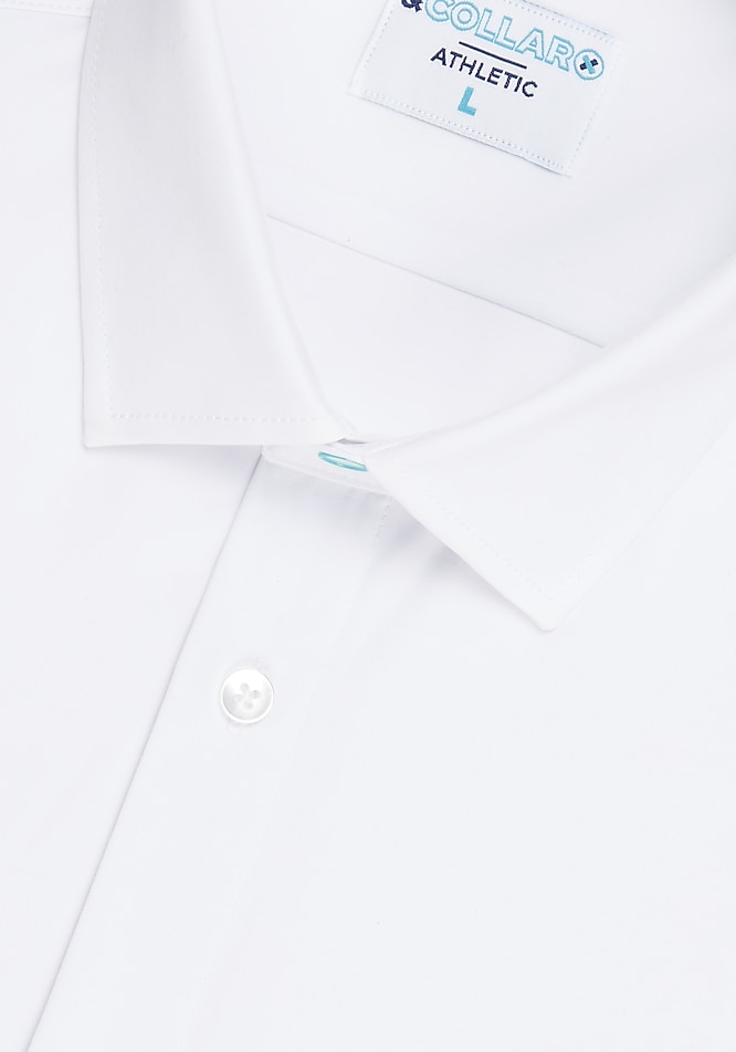 Men's &Collar Range Athletic Fit Solid Spread Collar 3D Stretchy Short Sleeve Dress Shirt at Jos. A. Bank, Cream/White, Size S 32/33