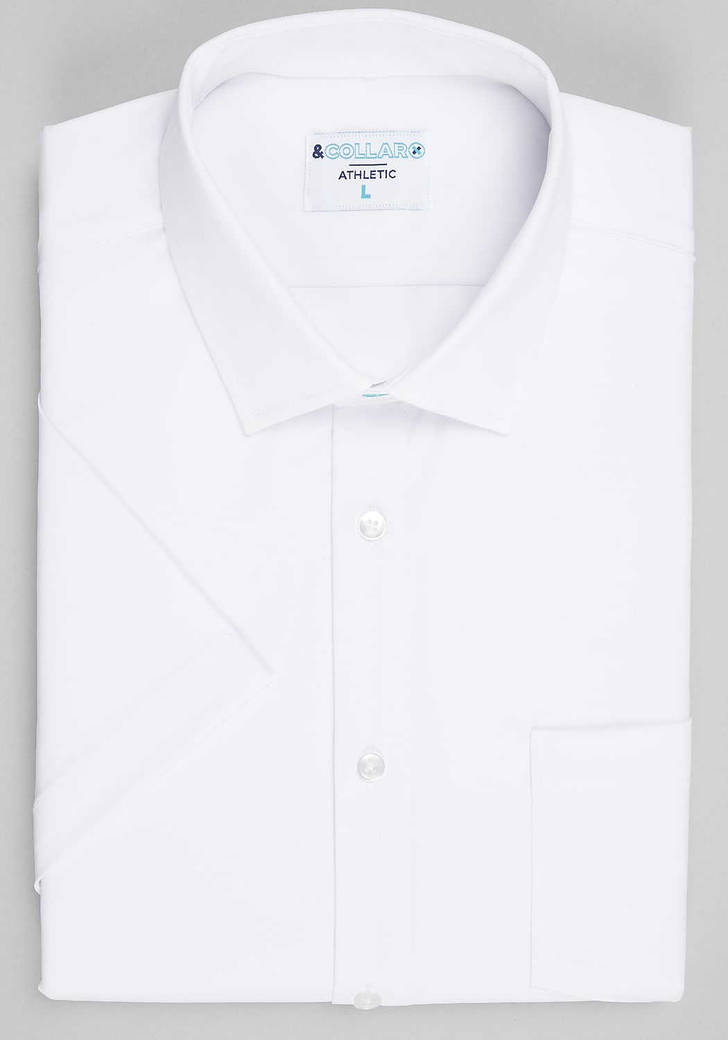&Collar Range Athletic Fit Solid Spread Collar 3D Stretchy Dress Shirt