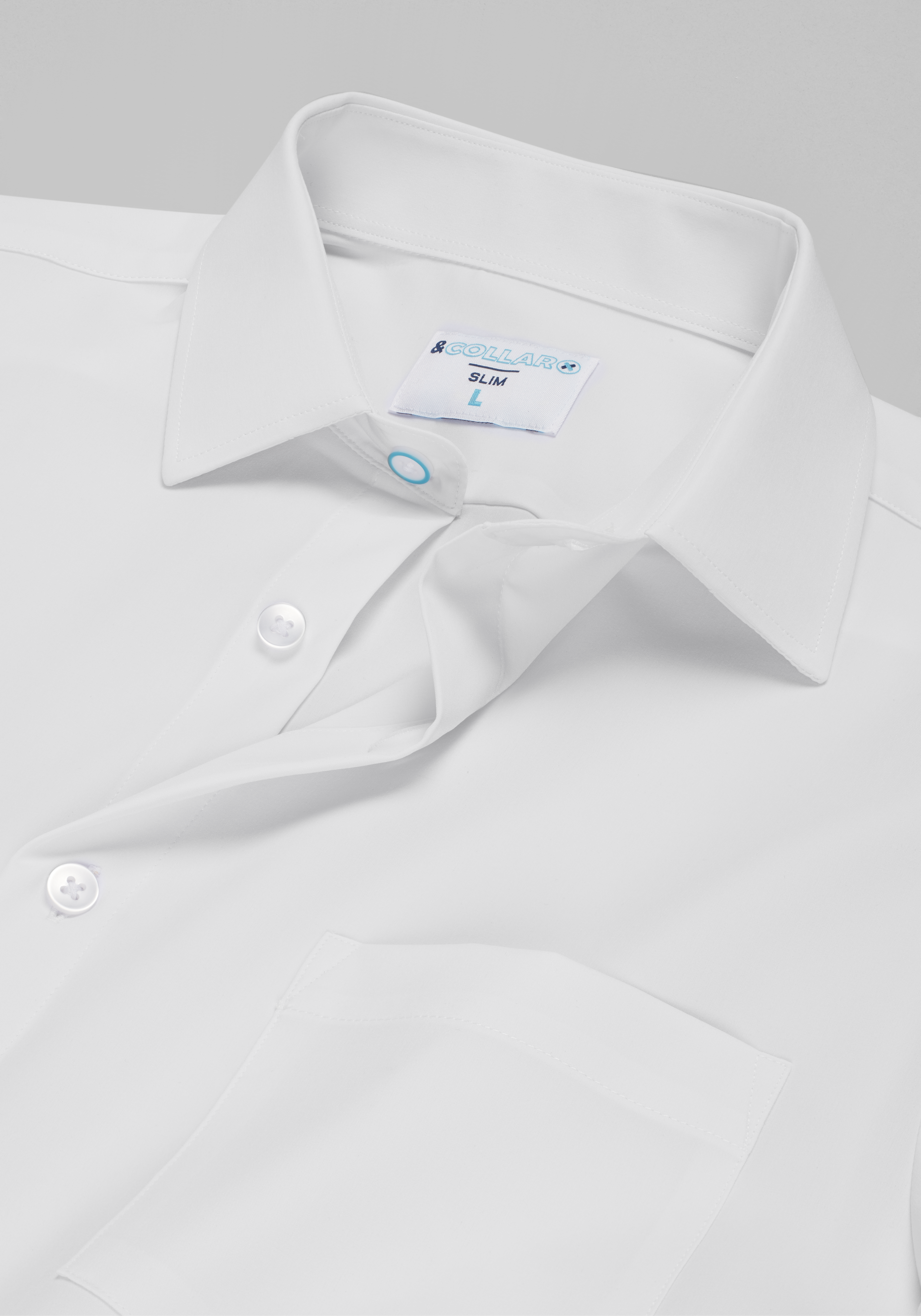 Collar Range Slim Fit Solid Spread Collar 3D Stretchy Dress Shirt