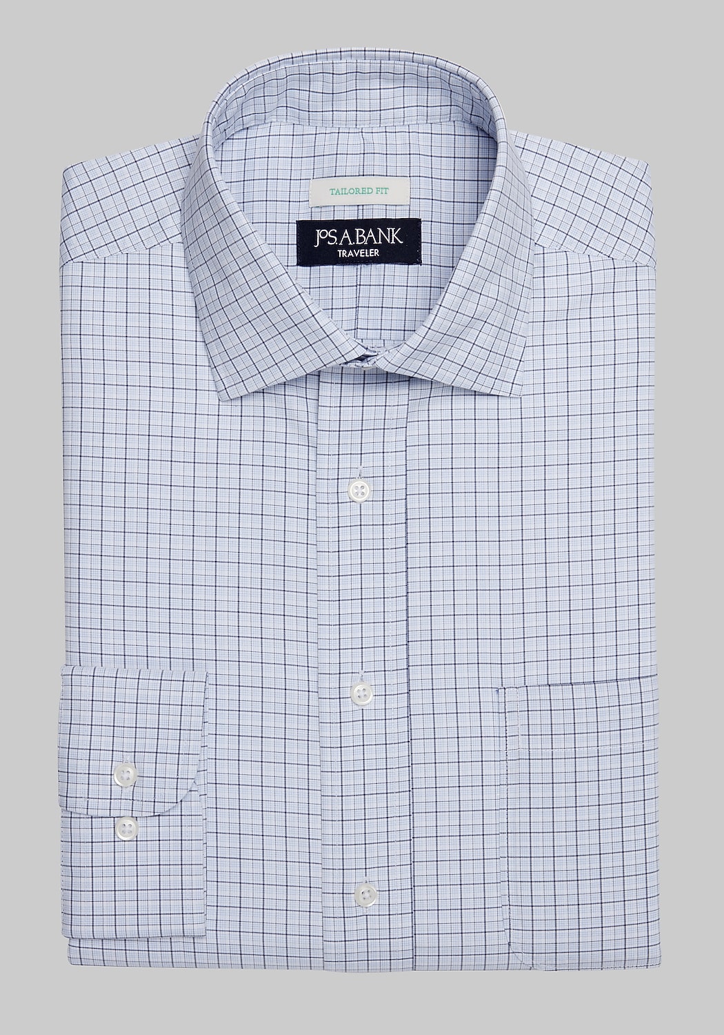 Traveler Collection Tailored Fit Spread Collar Multi Check Dress Shirt CLEARANCE
