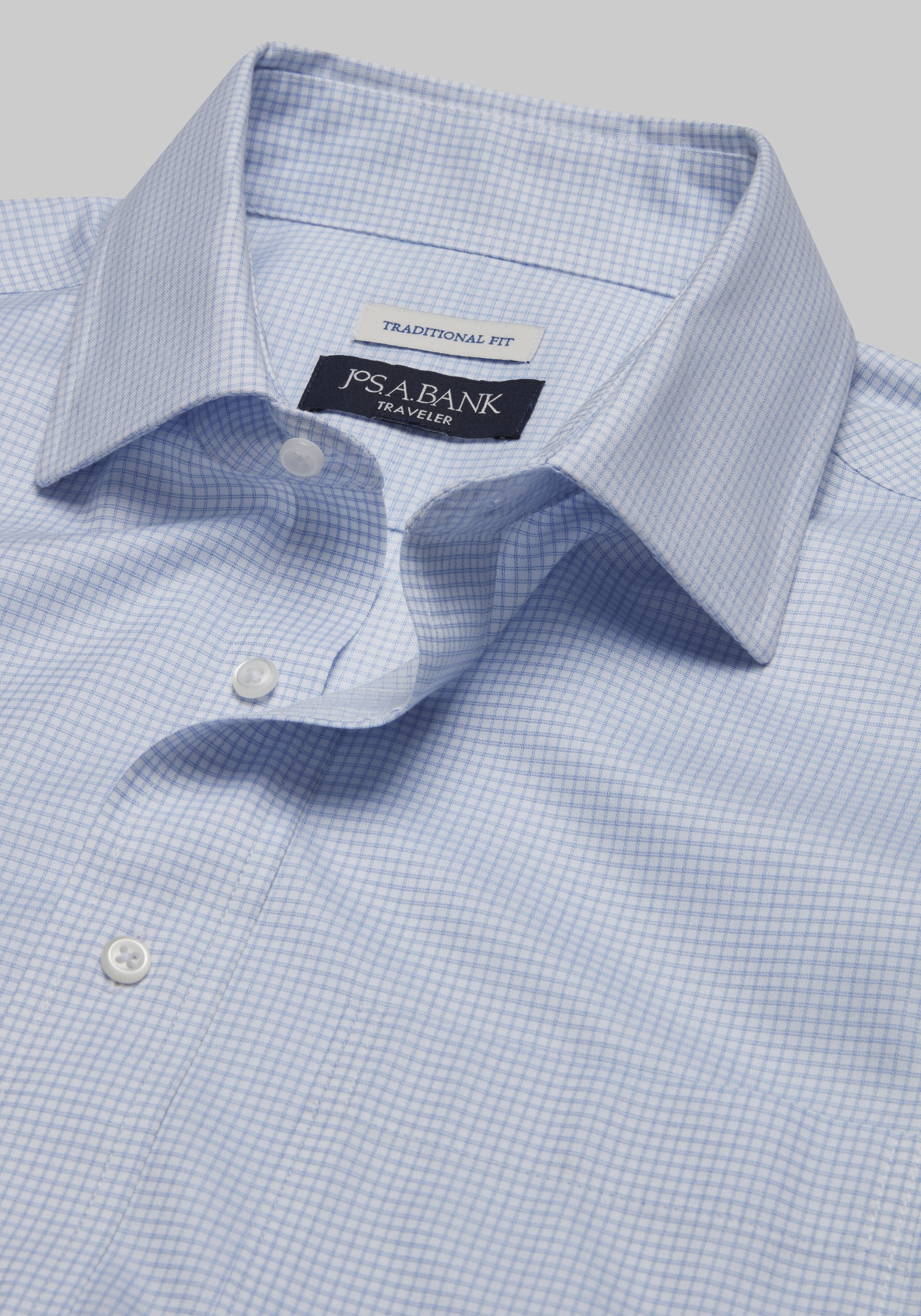 Traveler® Collection Traditional Fit Small Check Dress Shirt - Big & Tall