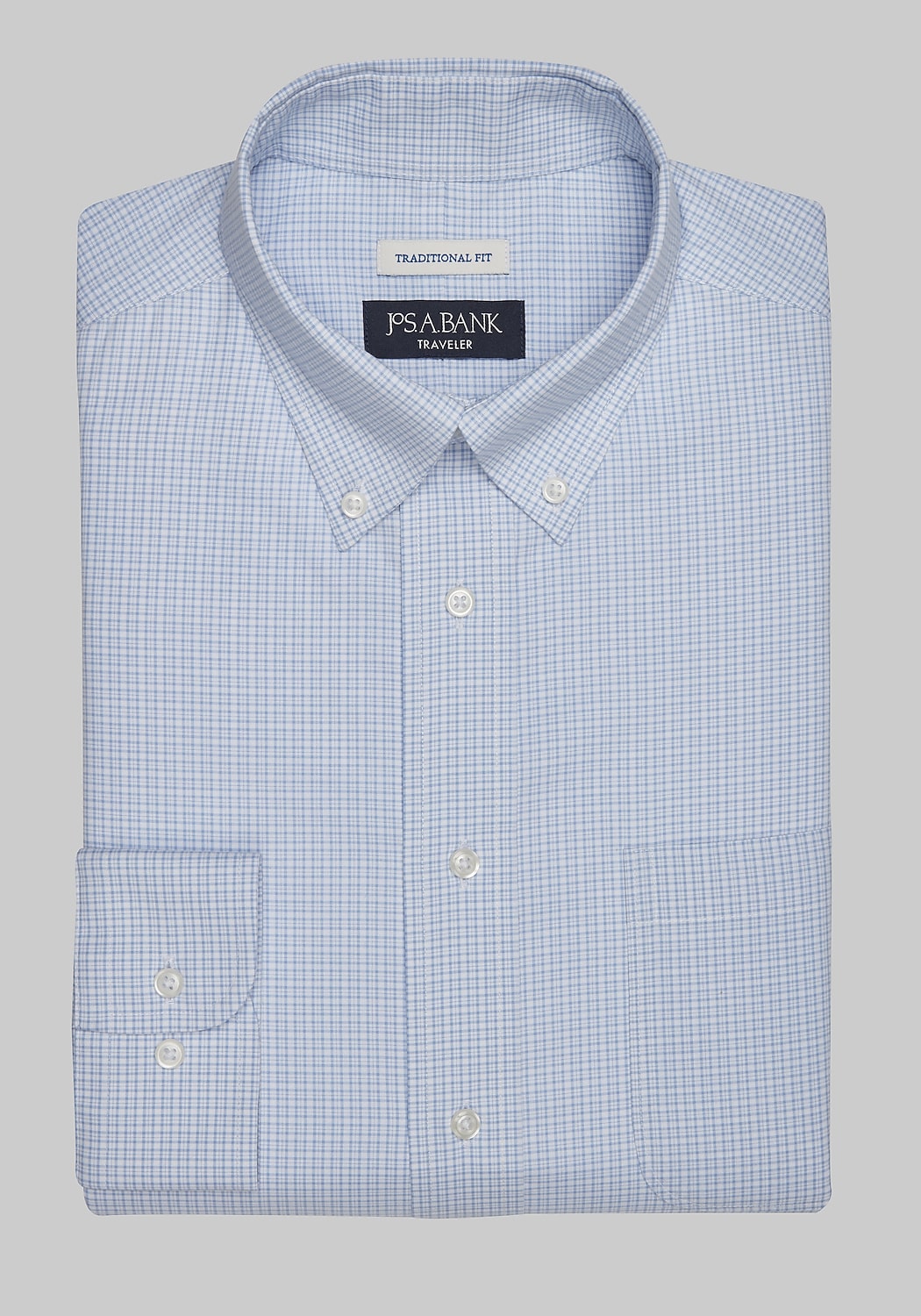 Traveler Collection Traditional Fit Button-Down Collar Check Dress Shirt - Big & Tall CLEARANCE