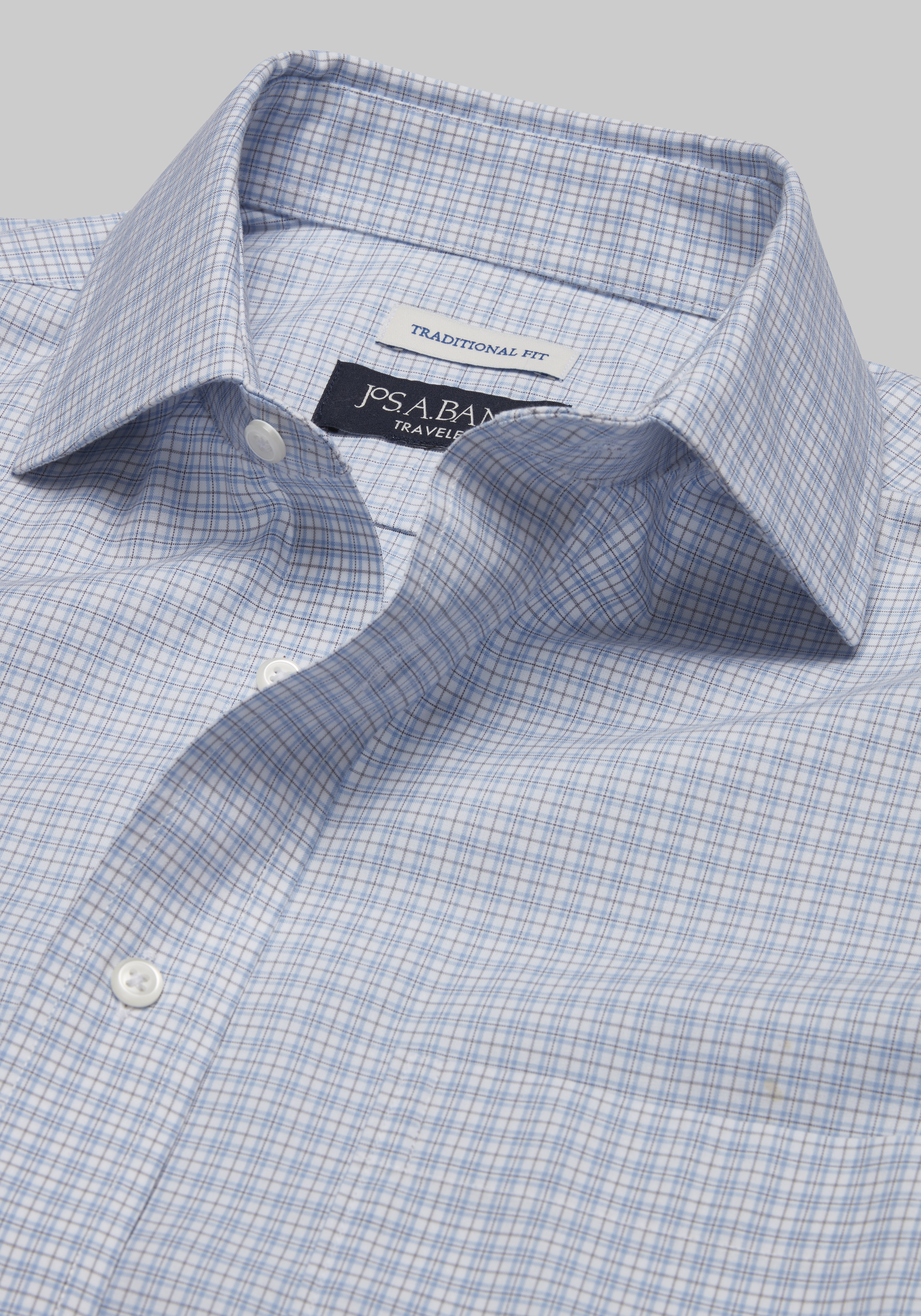 Traveler Collection Traditional Fit Spread Collar Check Dress Shirt - Big & Tall CLEARANCE