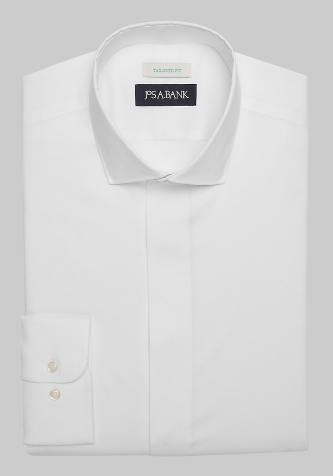 Jos. A. Bank Tailored Fit Spread Collar Solid Dress Shirt - Missionary  Package | Jos A Bank