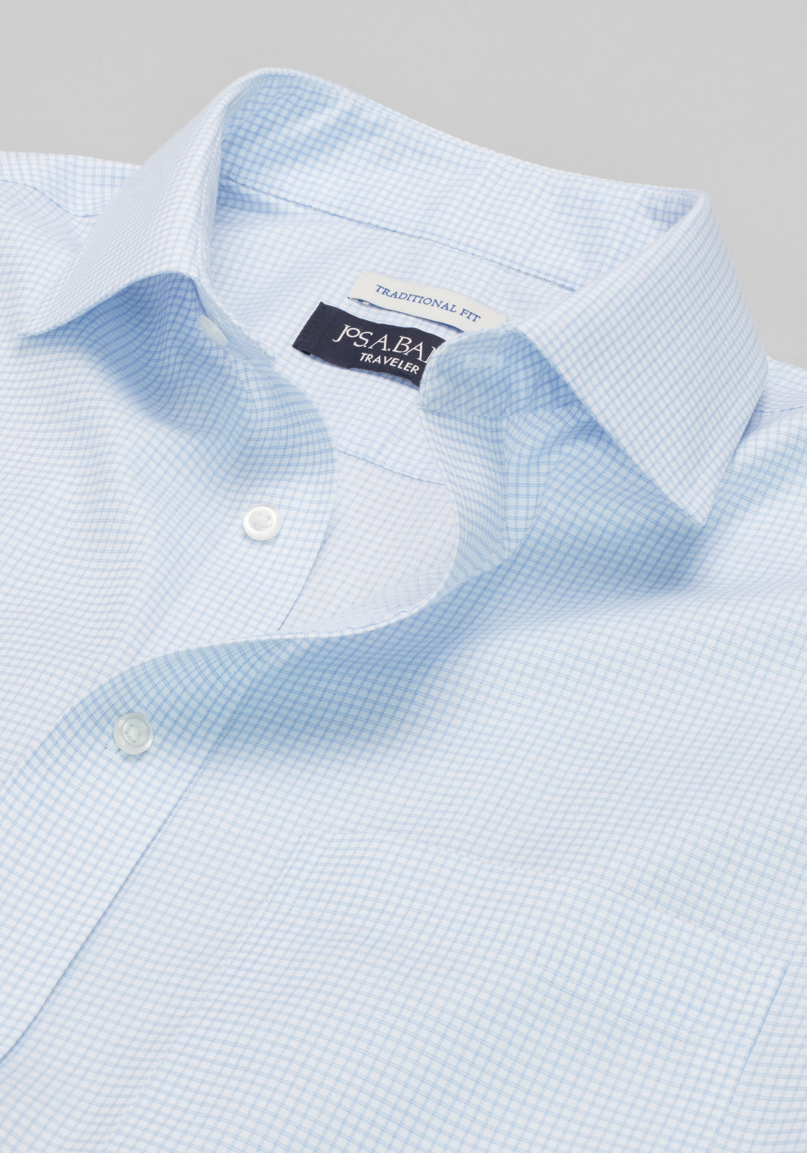 Traveler® Collection Traditional Fit Small Check Dress Shirt