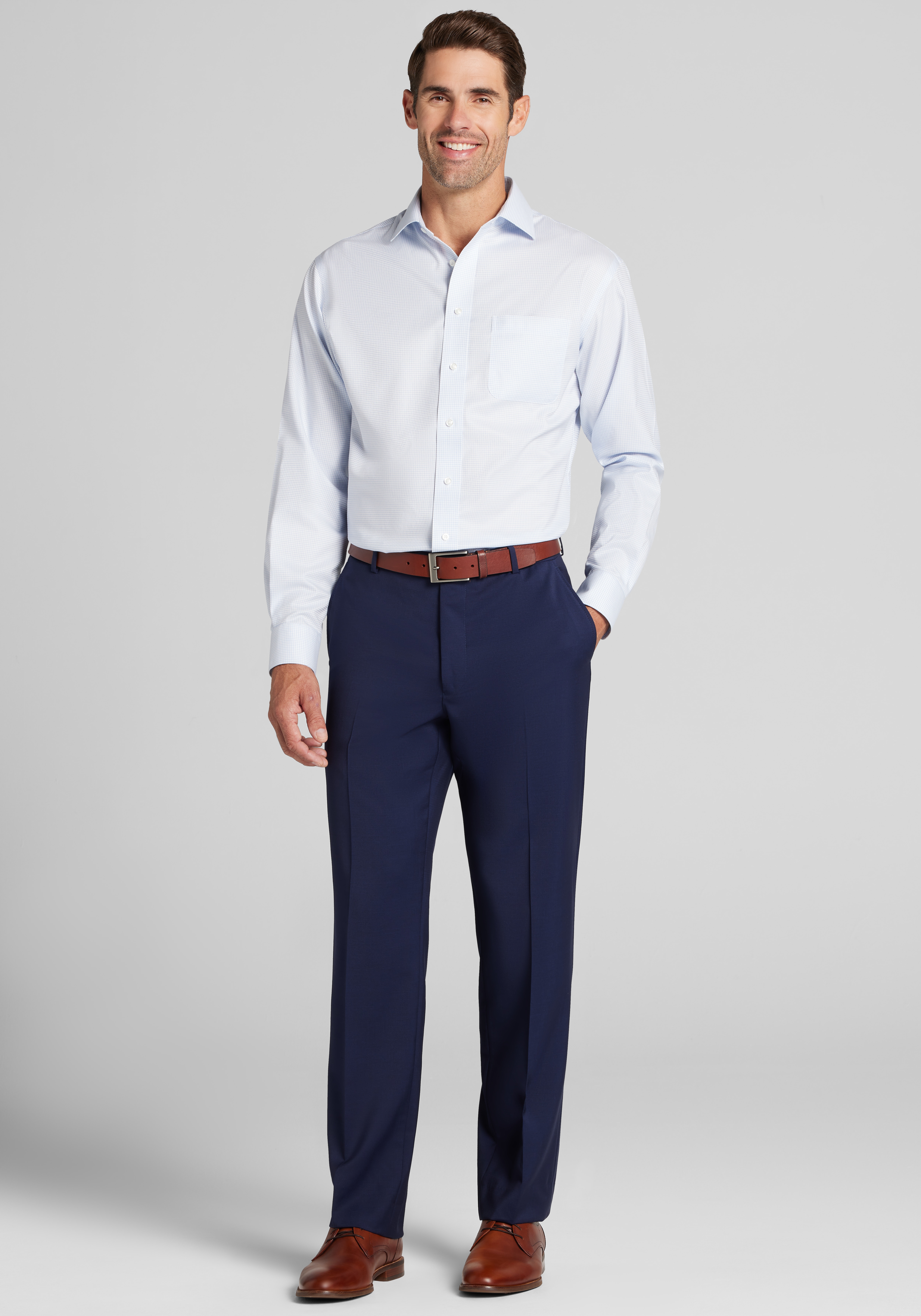 Traveler® Collection Traditional Fit Small Check Dress Shirt