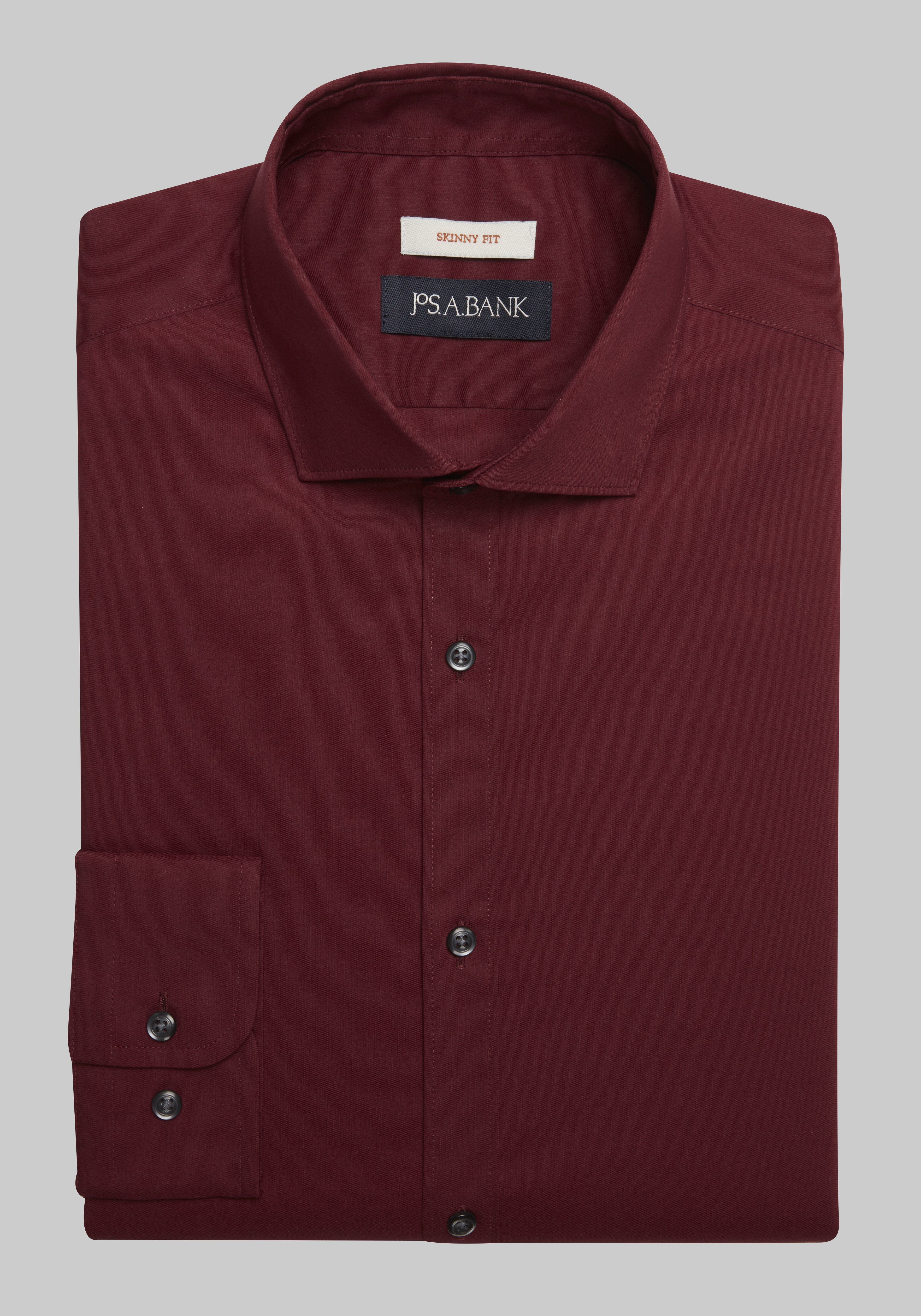 Jos. A. Bank Skinny Fit Spread Collar Solid Dress Shirt