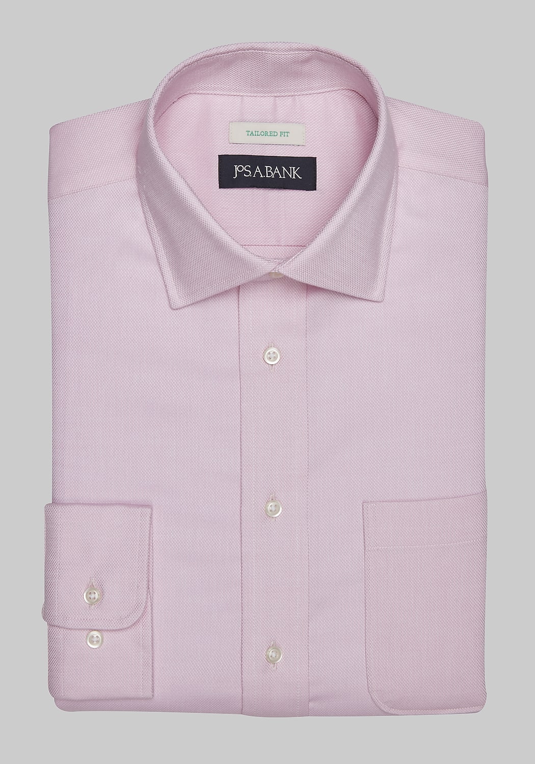 Jos. A. Bank Tailored Fit Spread Collar Textured Solid Dress Shirt