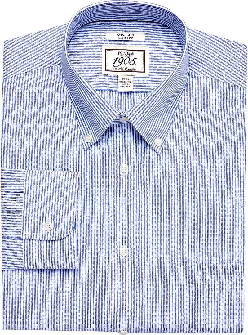 1905 Collection Slim Fit ButtonDown Collar Stripe Dress Shirt