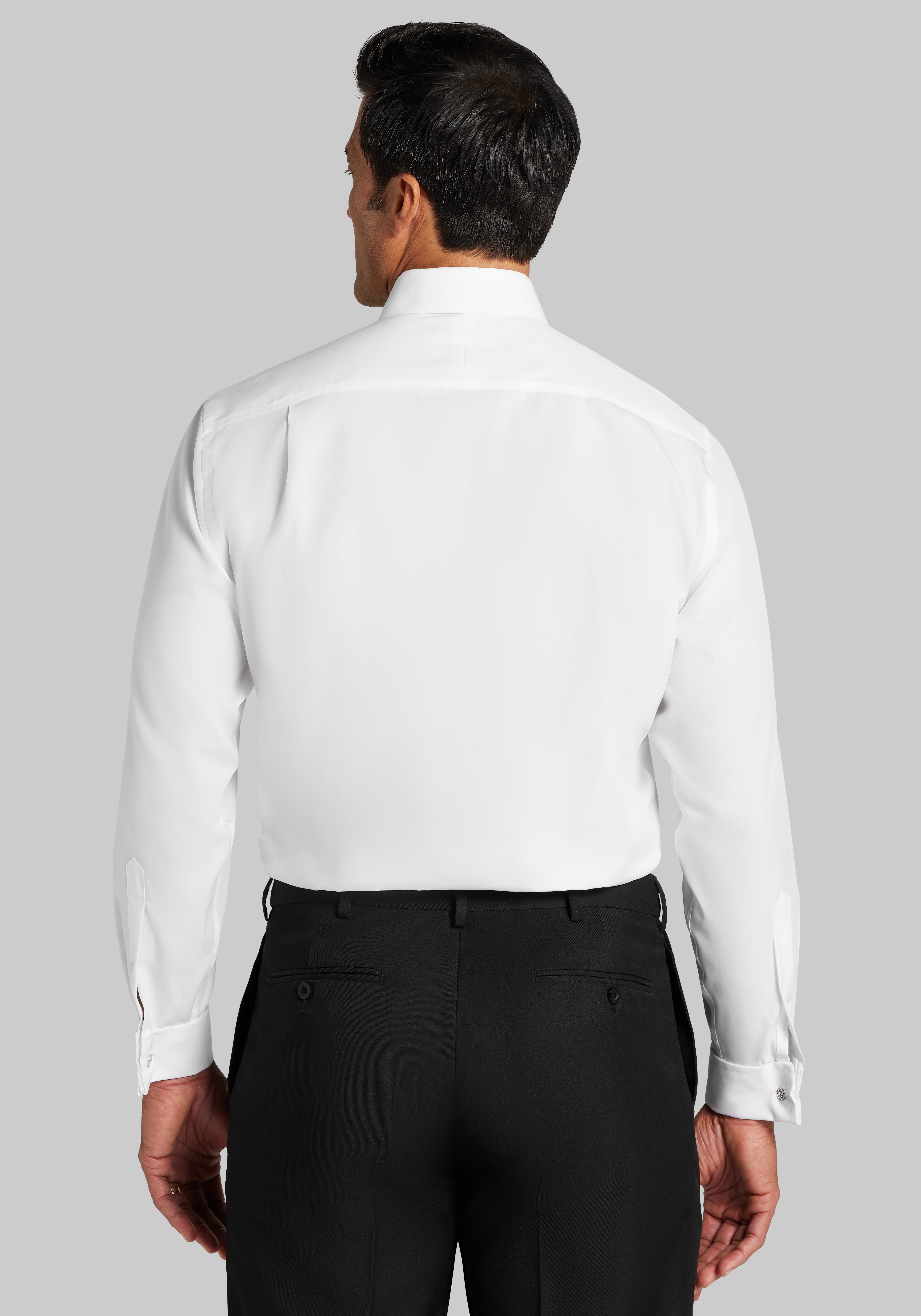 Reserve Collection Tailored Fit Bib-Front Spread Collar Formal Dress Shirt
