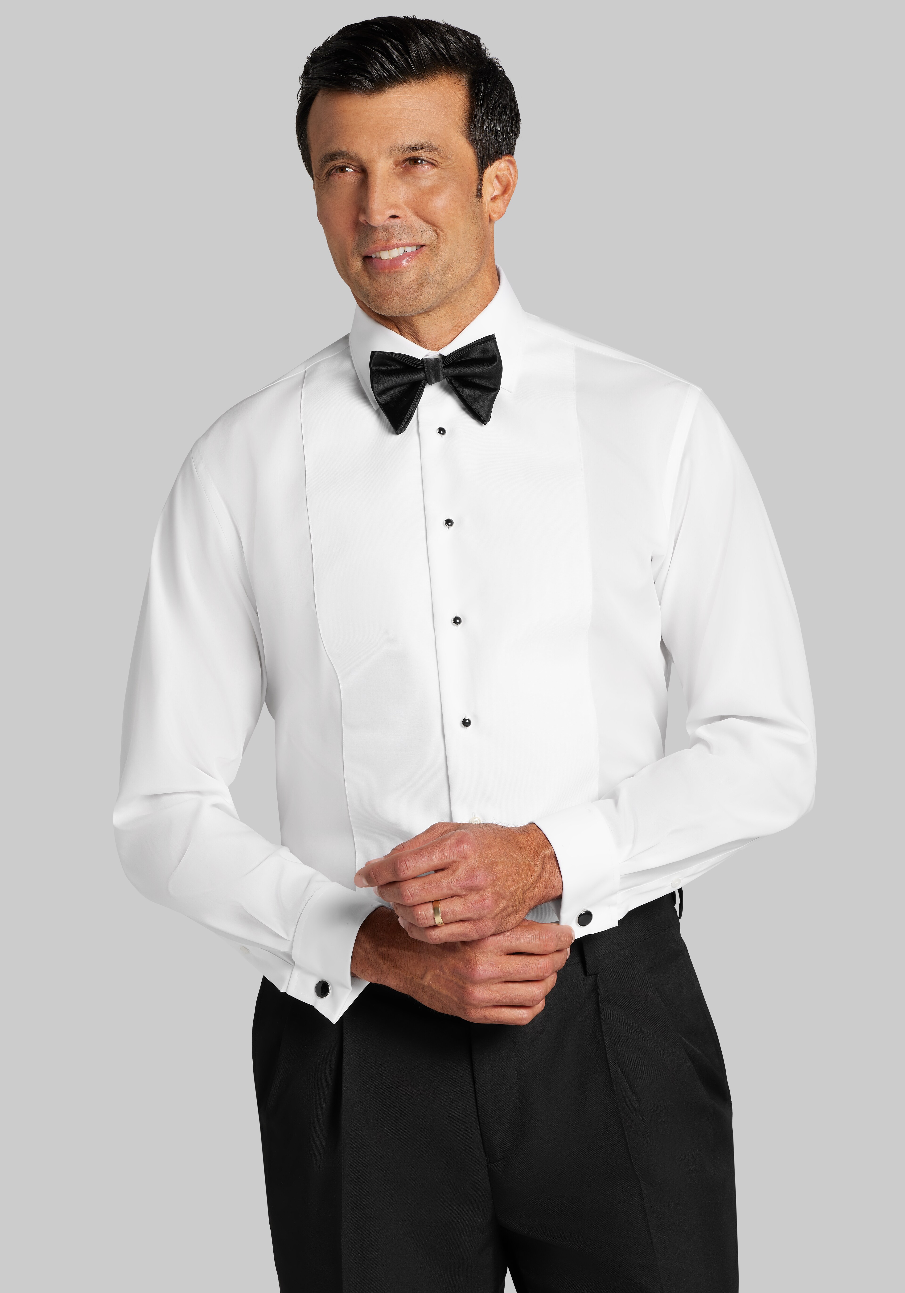 Reserve Collection Tailored Fit Bib Textured Formal Dress Shirt