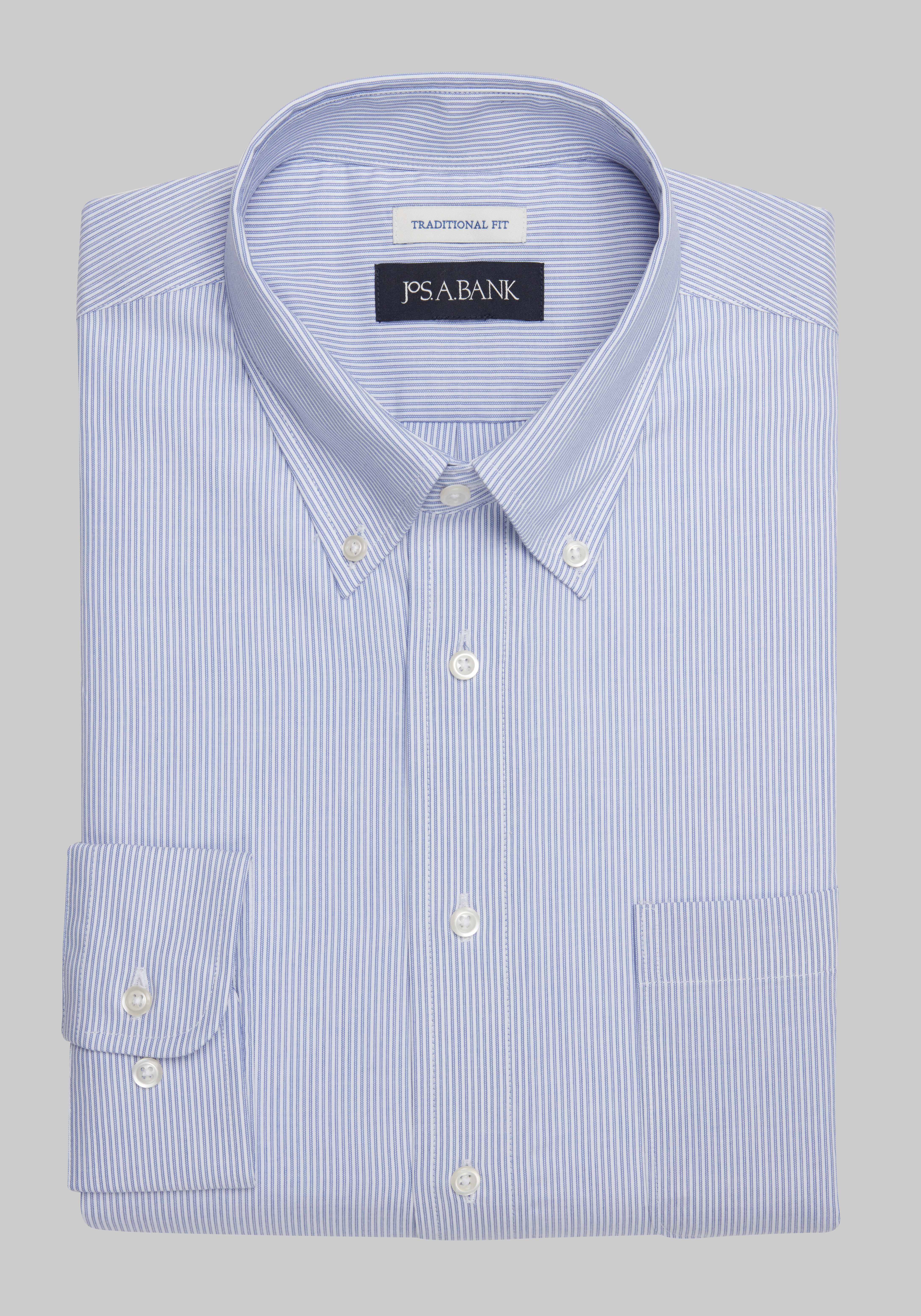 Men's CLEARANCE, Jos. A. Bank Traditional Fit Button-Down Collar Stripe Dress Shirt - Big & Tall CLEARANCE - Jos A Bank