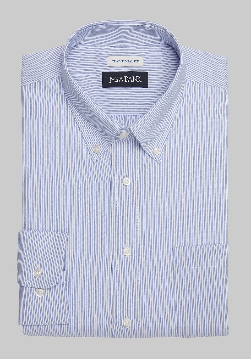 Jos. A. Bank Traditional Fit Button-Down Collar Stripe Dress Shirt - Big & Tall CLEARANCE