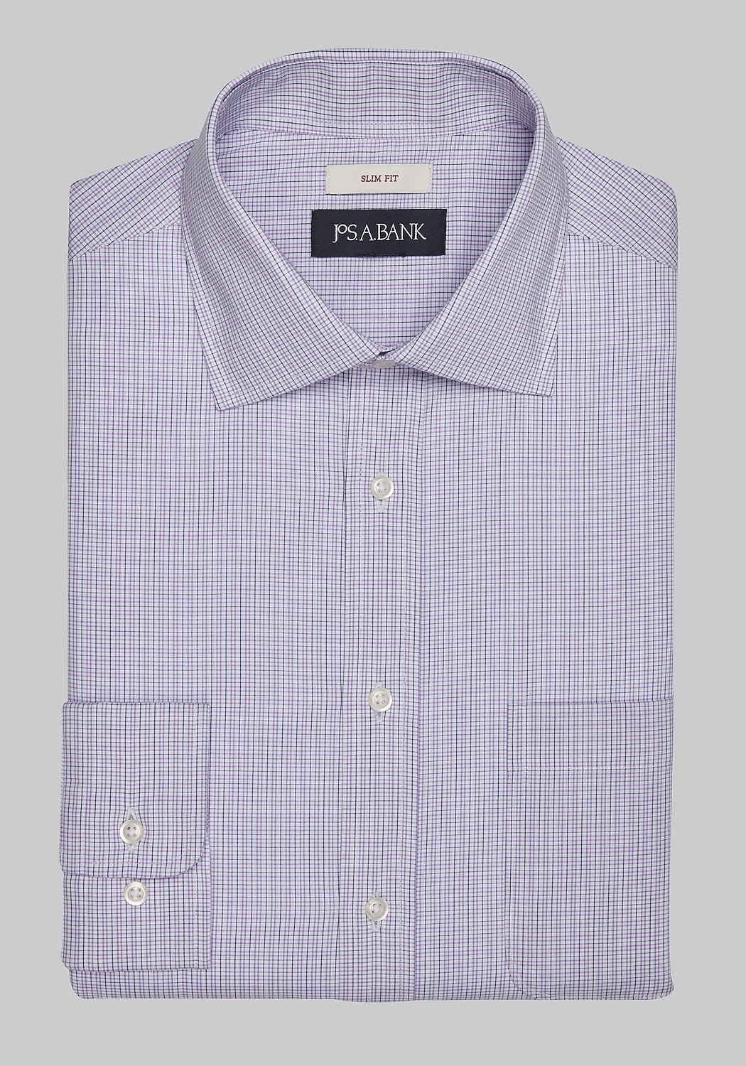 Jos. A. Bank Slim Fit Spread Collar Mini Plaid Dress Shirt CLEARANCE