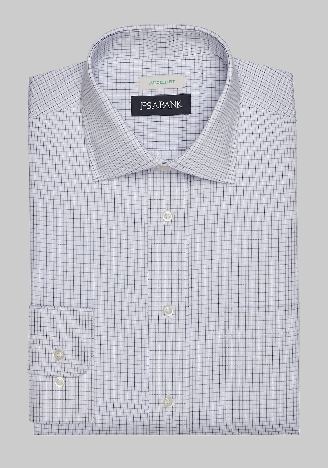 Jos. A. Bank Tailored Fit Spread Collar Mini Grid Dress Shirt CLEARANCE