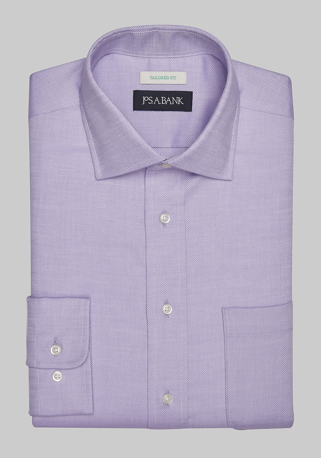 Jos. A. Bank Tailored Fit Spread Collar Textured Solid Dress Shirt CLEARANCE
