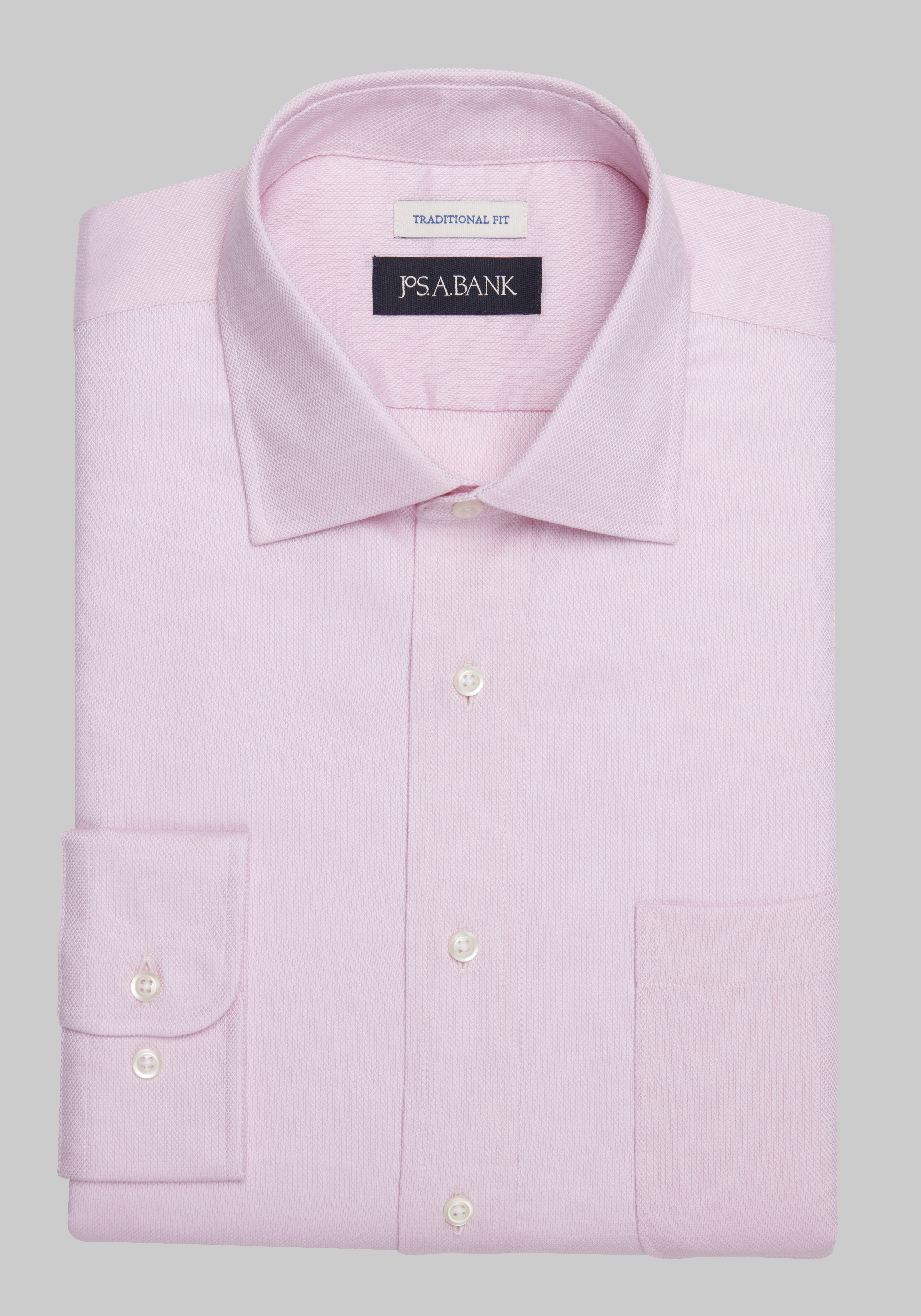 Men's CLEARANCE, Jos. A. Bank Traditional Fit Spread Collar Textured Solid Dress Shirt - Big & Tall CLEARANCE - Jos A Bank