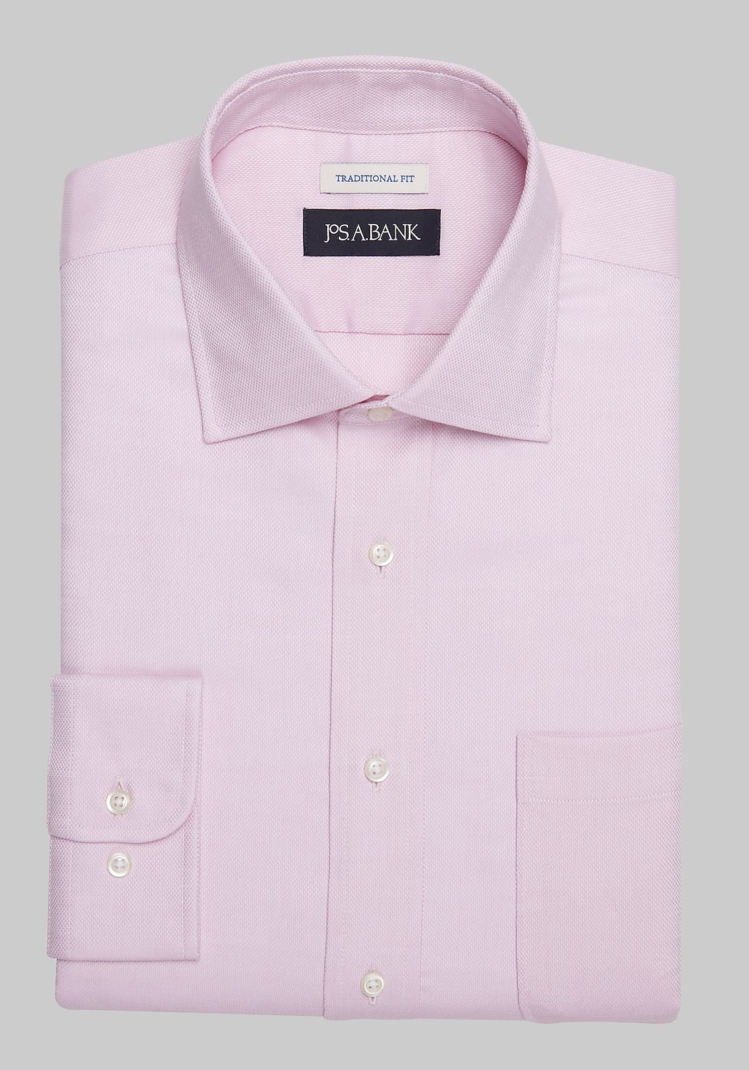 Jos. A. Bank Traditional Fit Spread Collar Textured Solid Dress Shirt - Big & Tall CLEARANCE