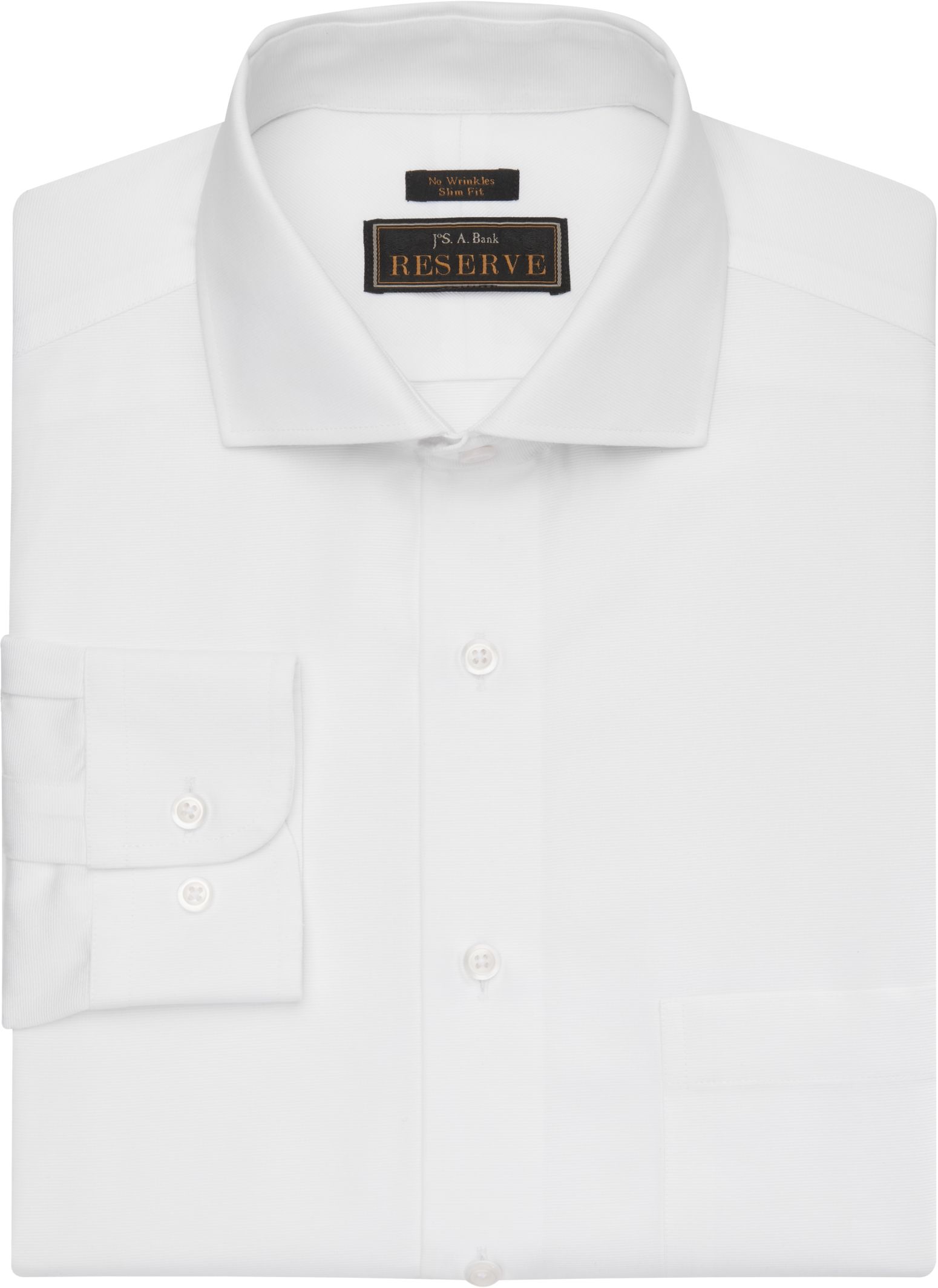 Mens Cotton Blend White Cutaway Collar Slim Fit Dress Shirt