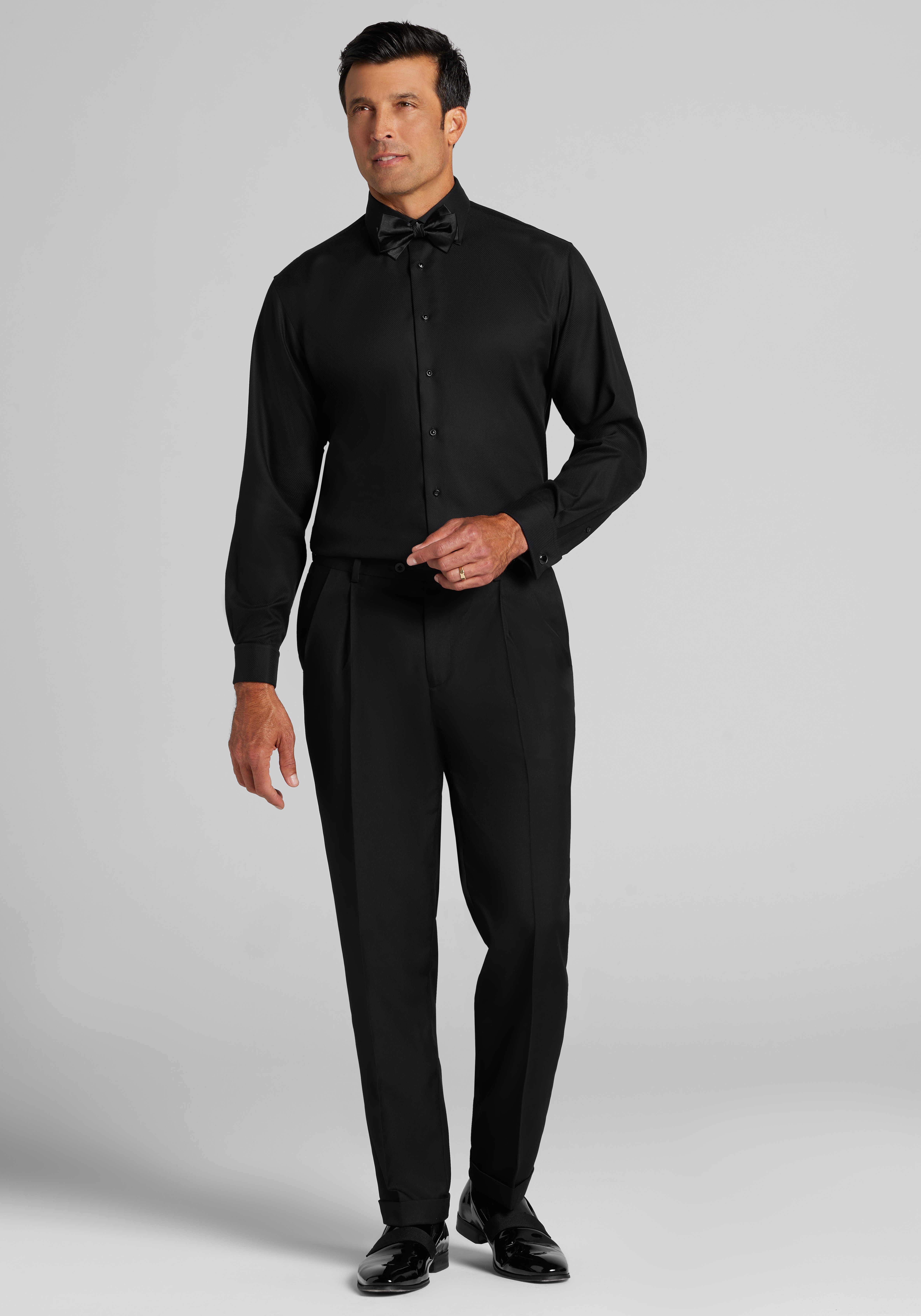 Reserve Collection Tailored Fit Textured Formal Dress Shirt