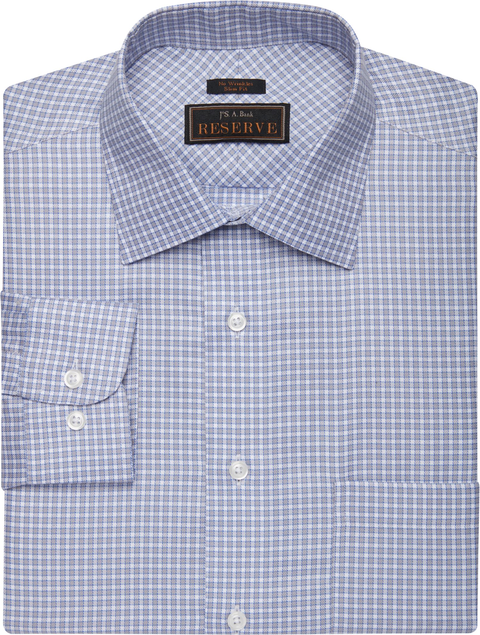 Reserve Collection Slim Fit Spread Collar Check Dress Shirt CLEARANCE ...