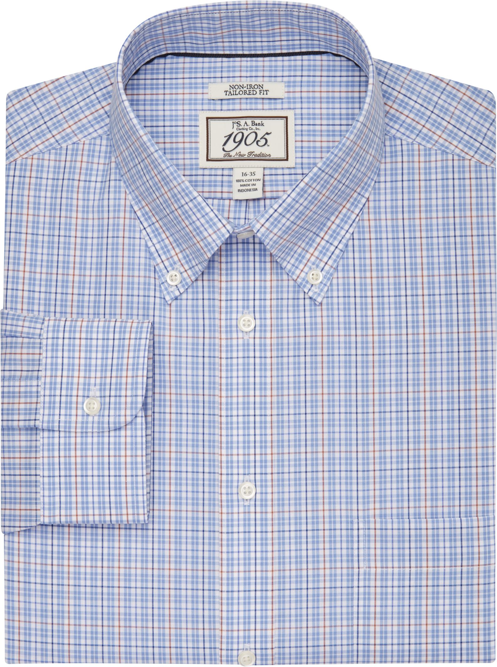 1905 Collection Tailored Fit ButtonDown Collar Plaid Dress Shirt Big & Tall CLEARANCE All